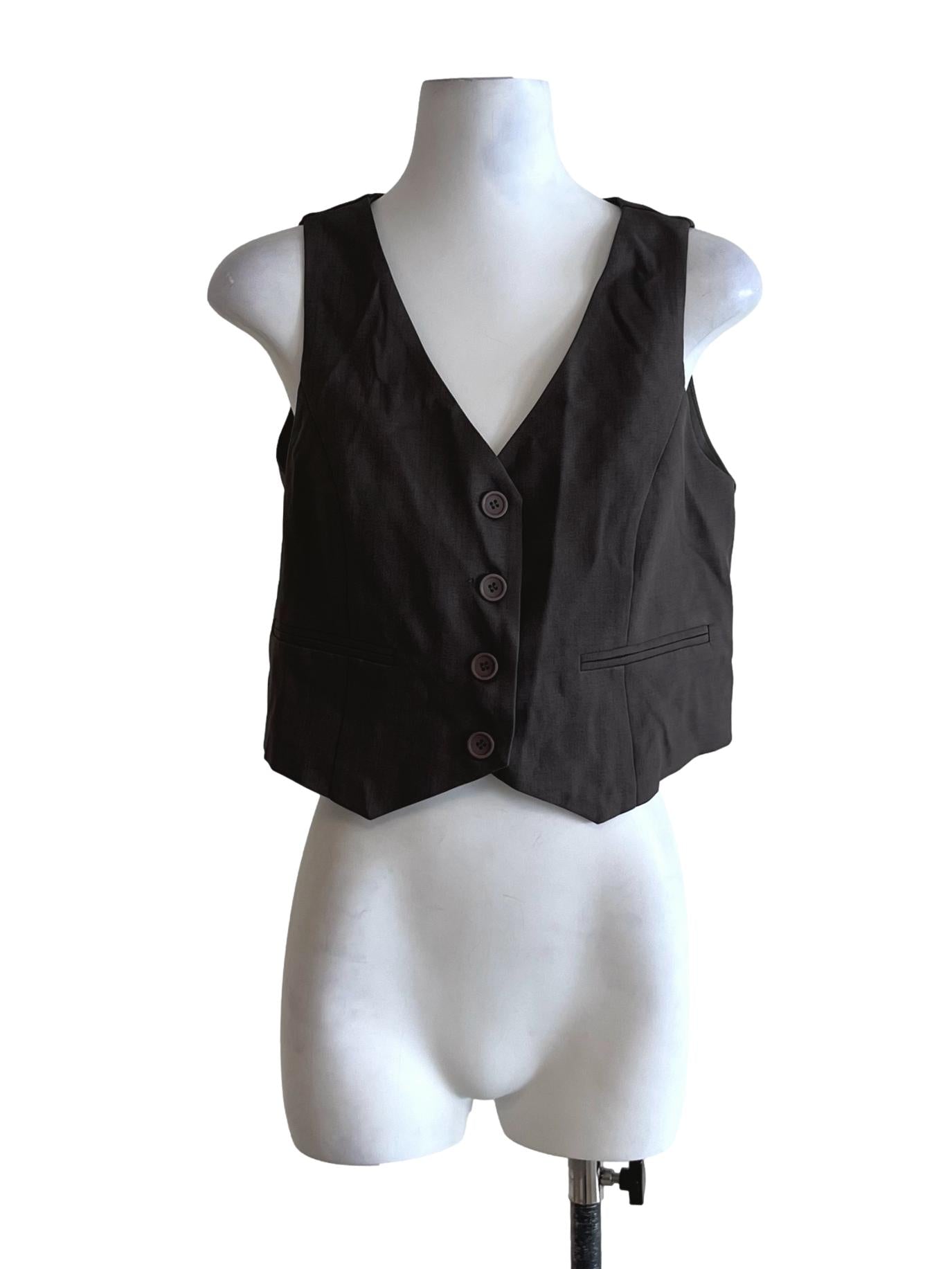Cedar Brown V-Neckline Sleeveless Top
