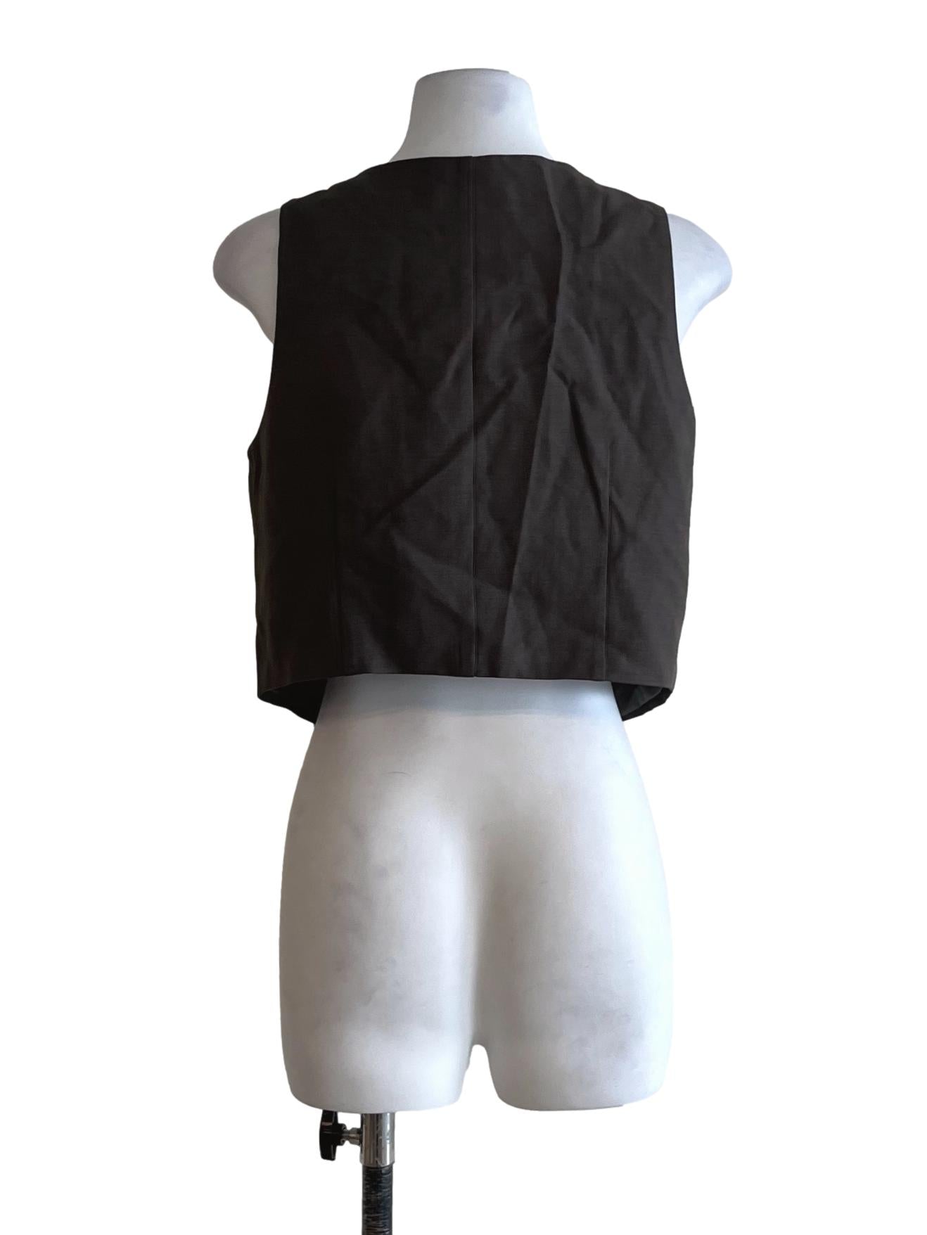 Cedar Brown V-Neckline Sleeveless Top