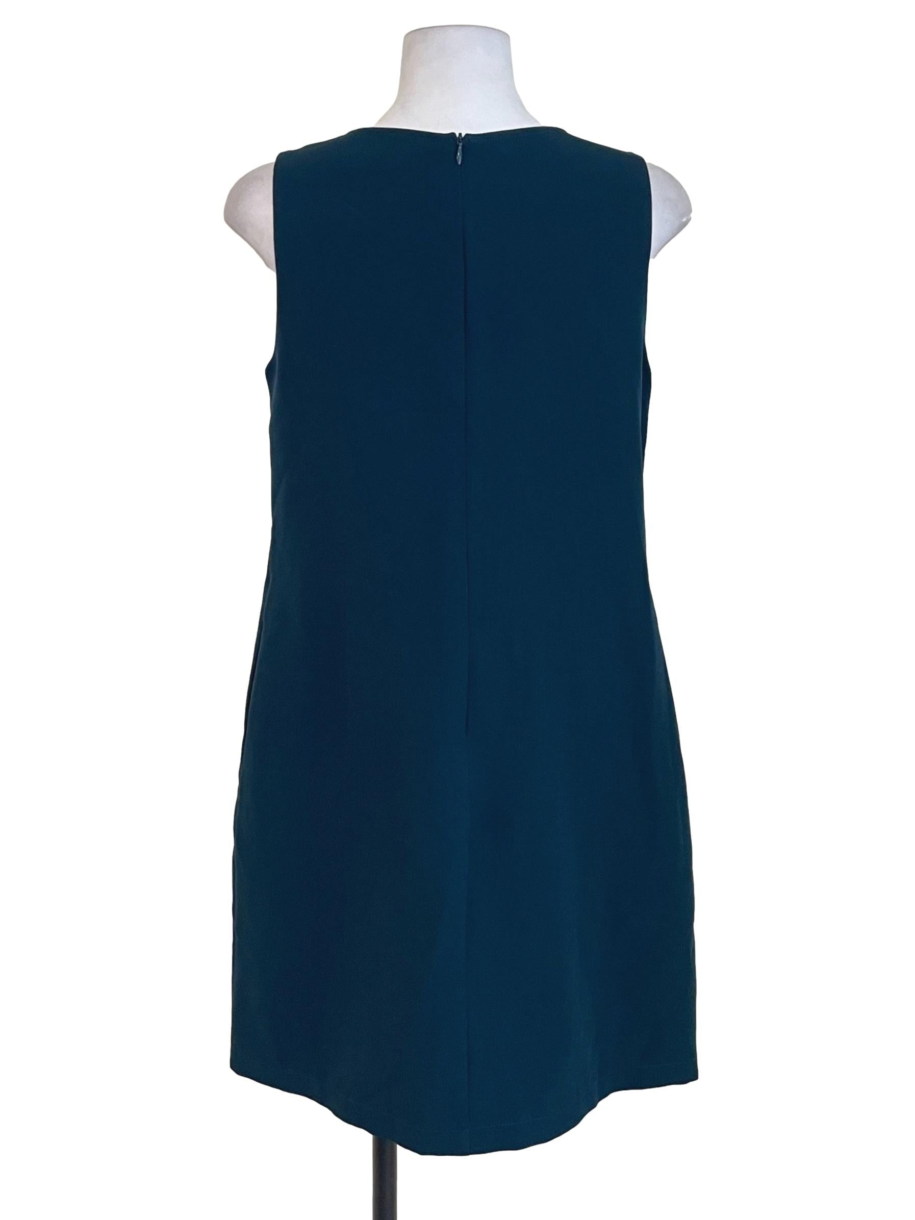 Peacock Blue Overlay Shift Dress