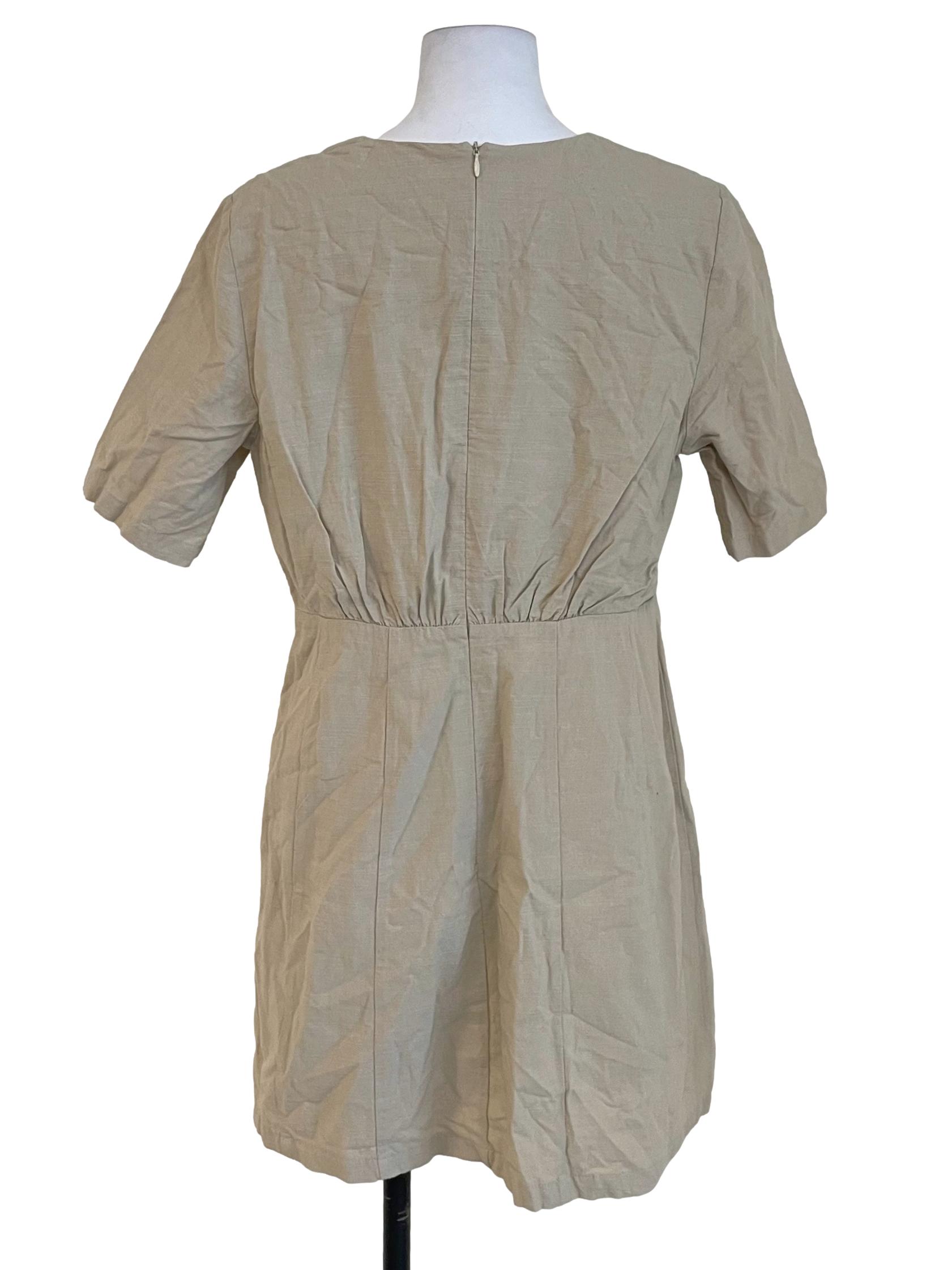 Oat Beige A-Line  Dress