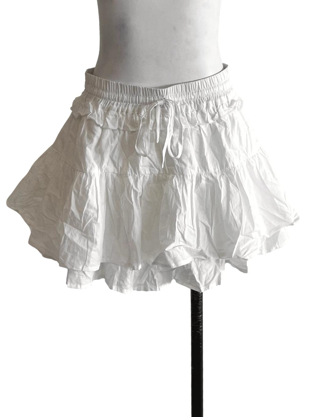 White High-Waisted Mini Skirt