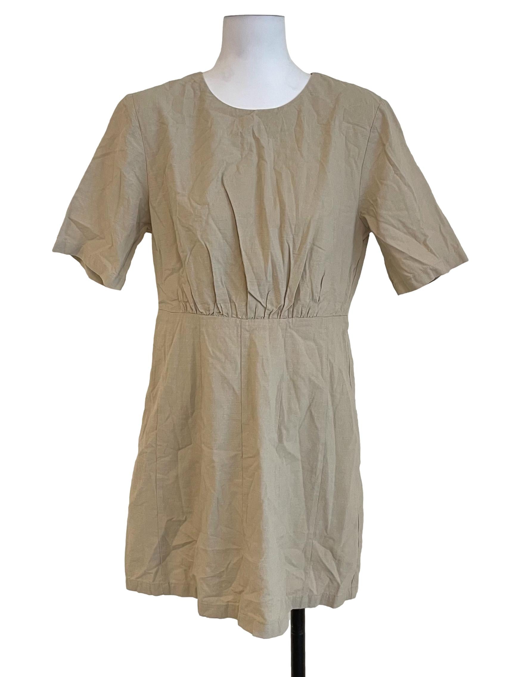 Oat Beige A-Line  Dress