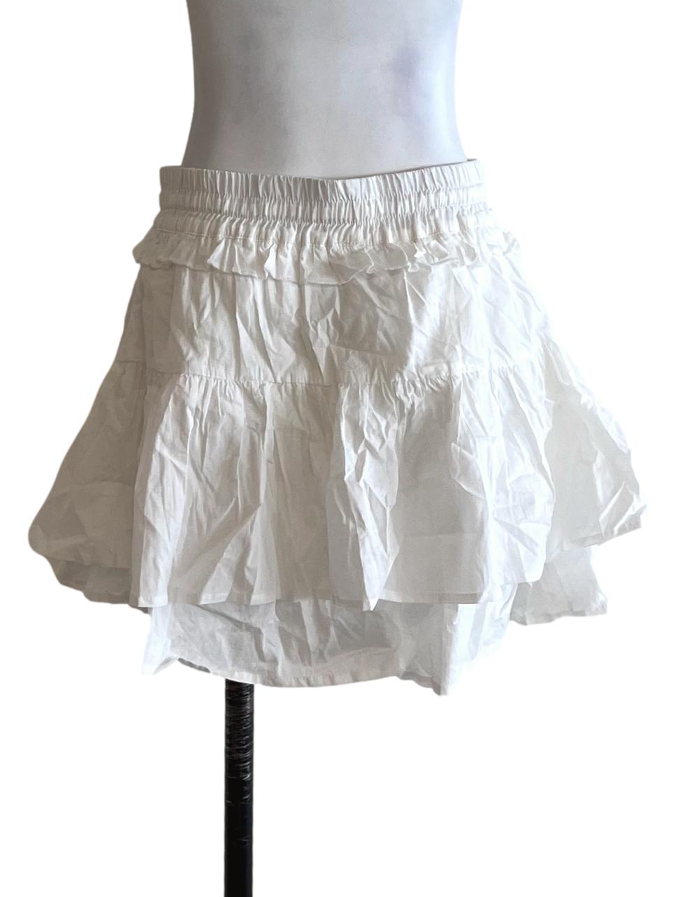 White High-Waisted Mini Skirt
