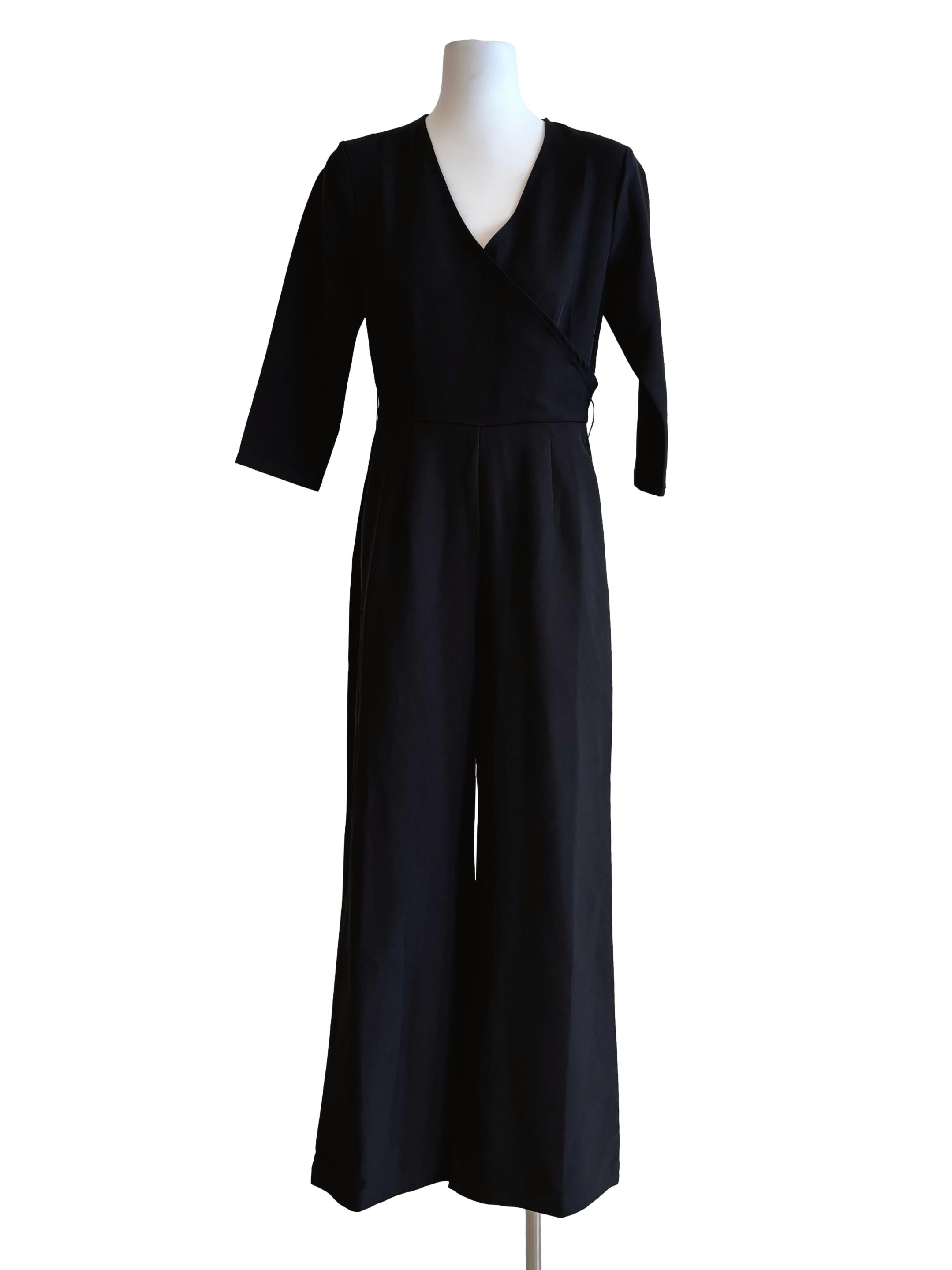 Soft Black Surplice Jumpsuit LB