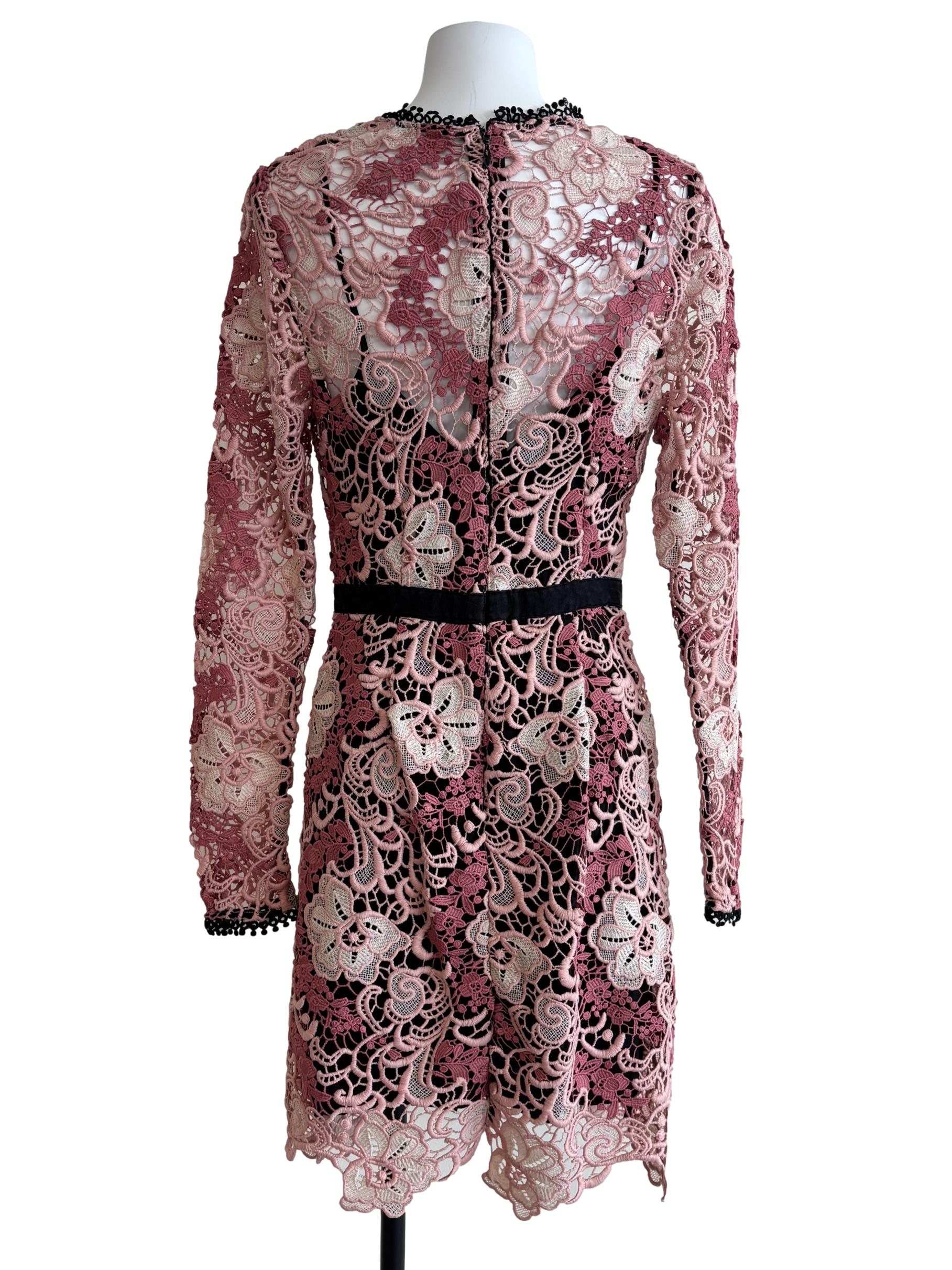 Rose Pink Mini Lace Dress