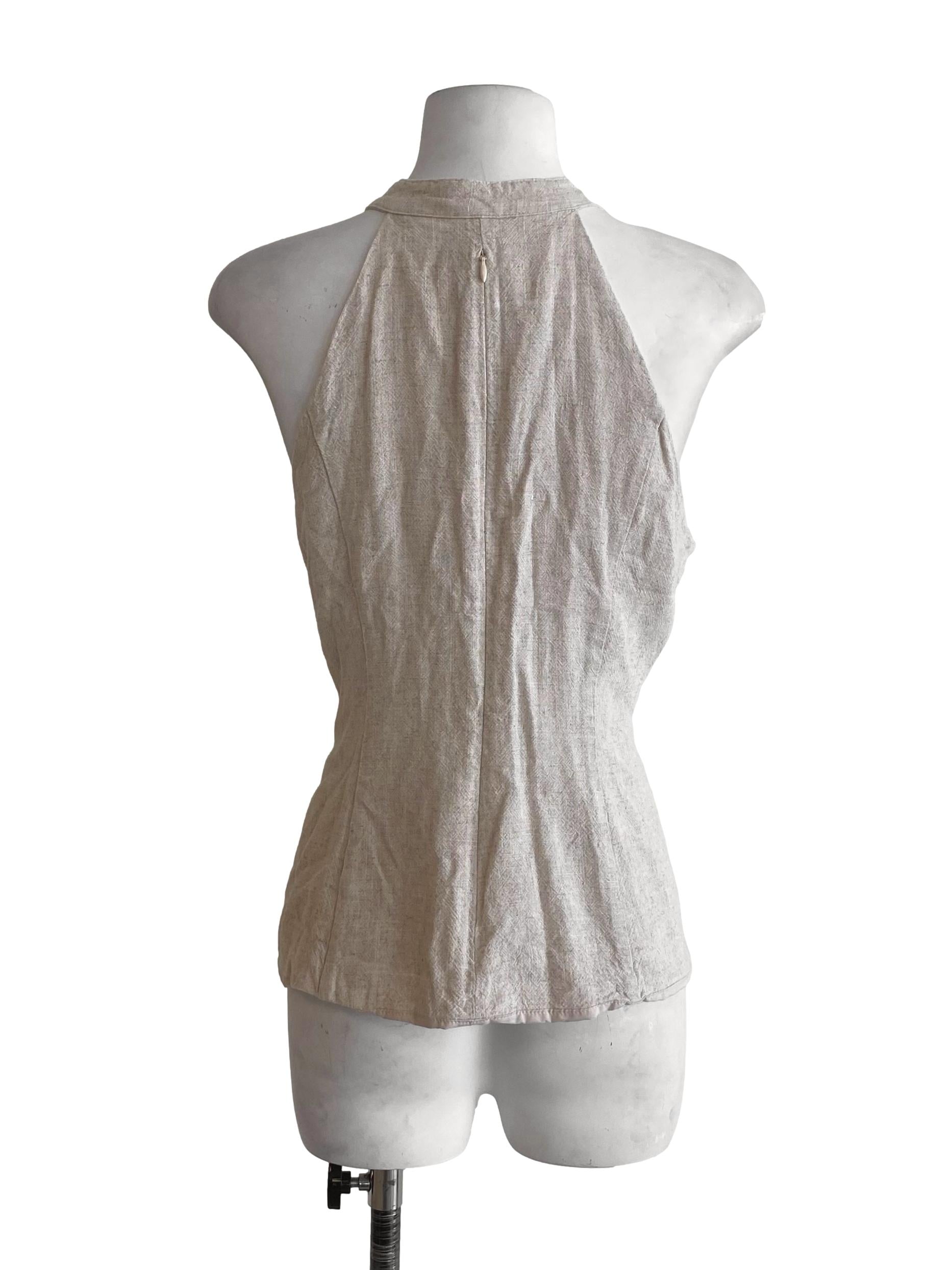 Egg Shell Beige Waistcoat Vest TWL