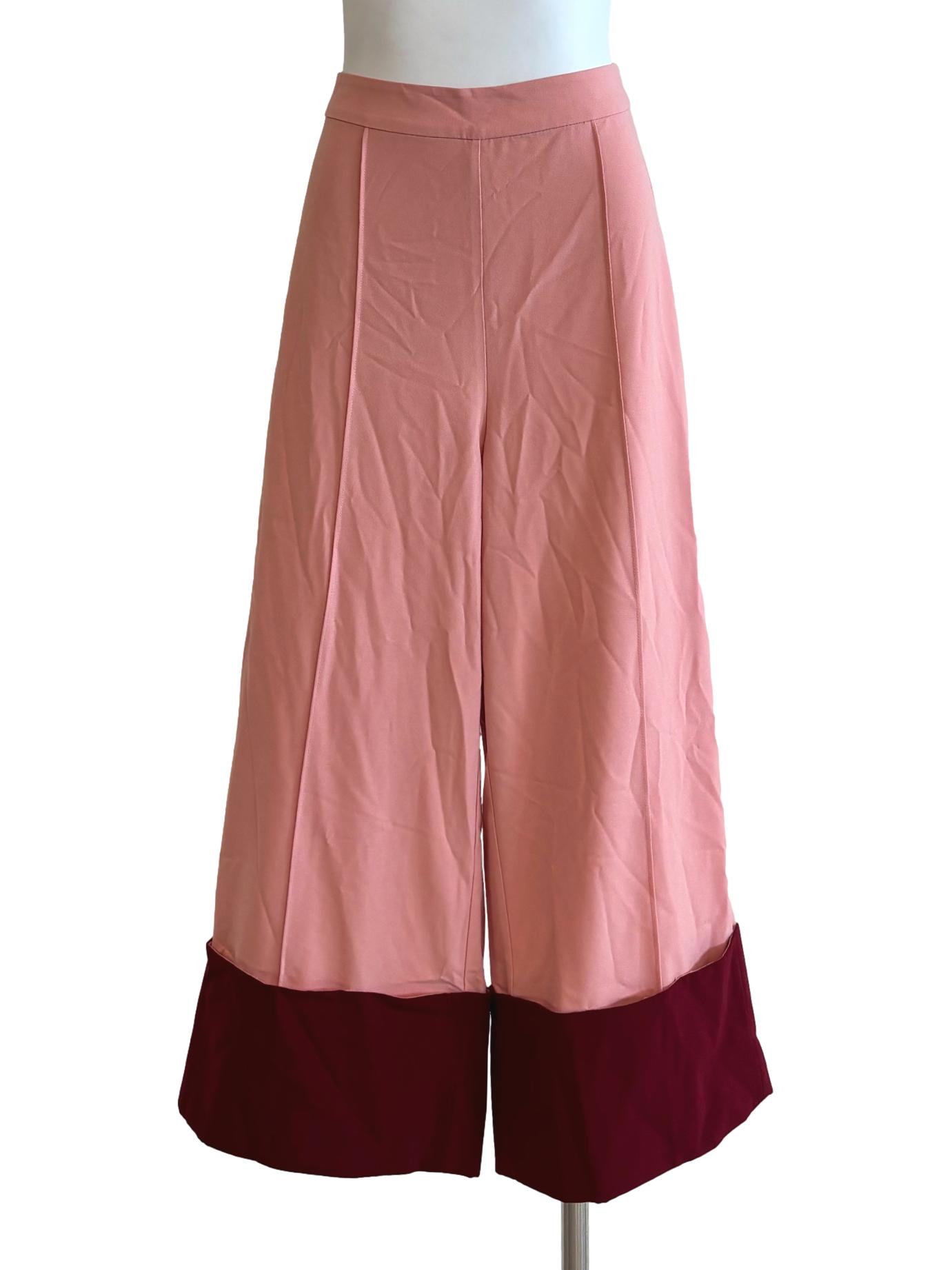 Coral Pink Lined Wide Pants