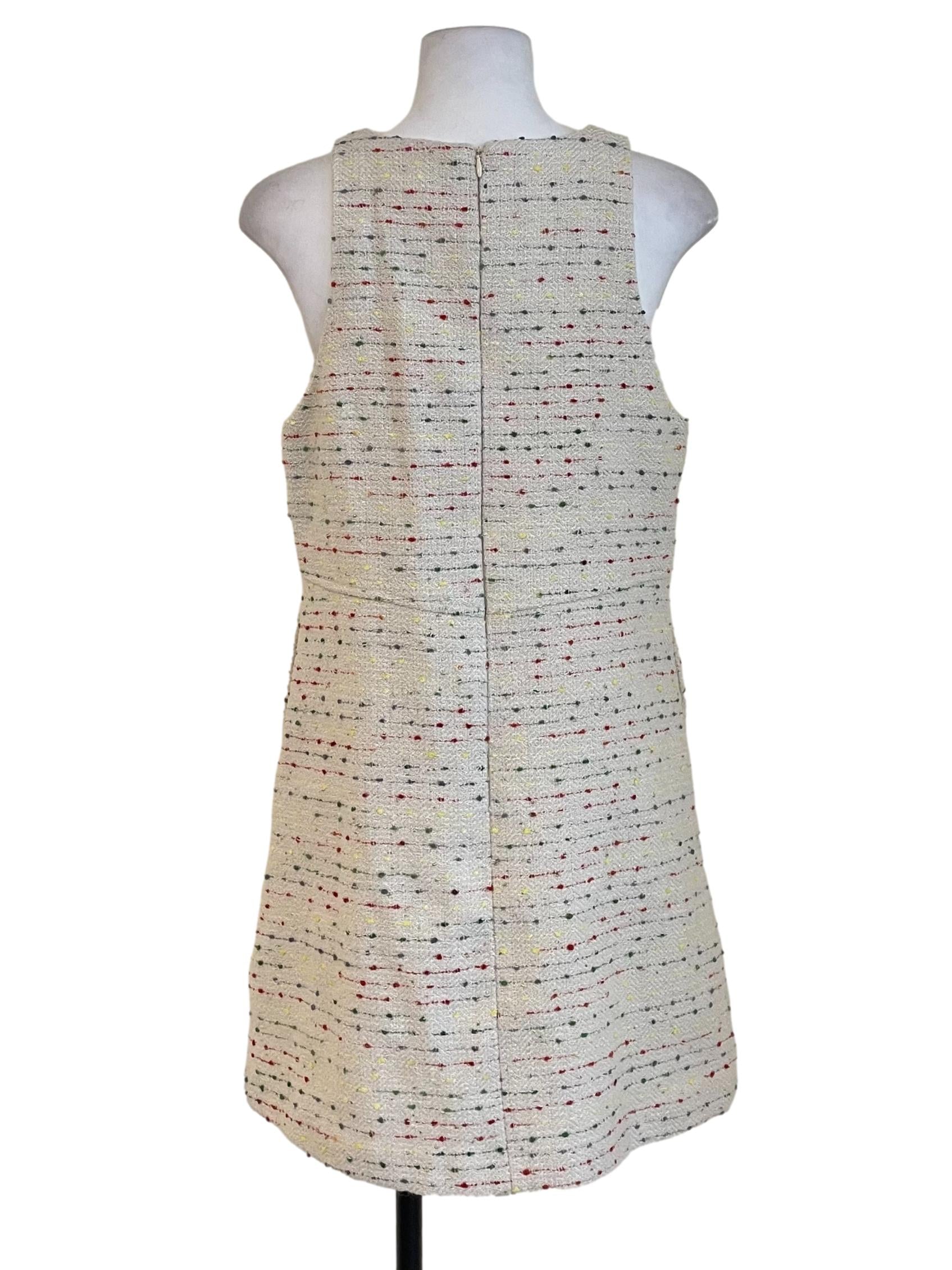 White Colors Tweed A-Line Dress