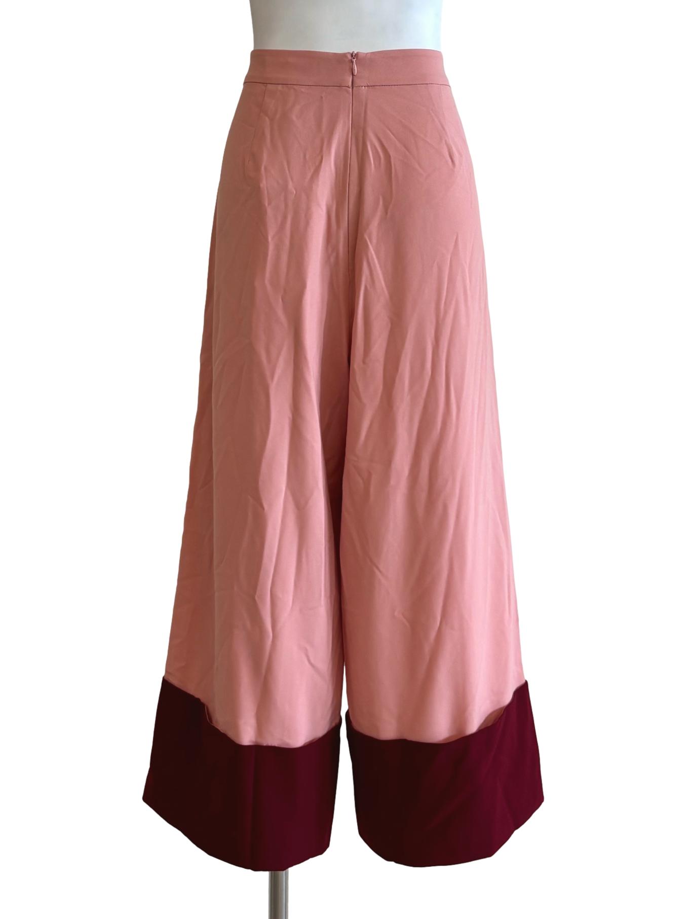 Coral Pink Lined Wide Pants
