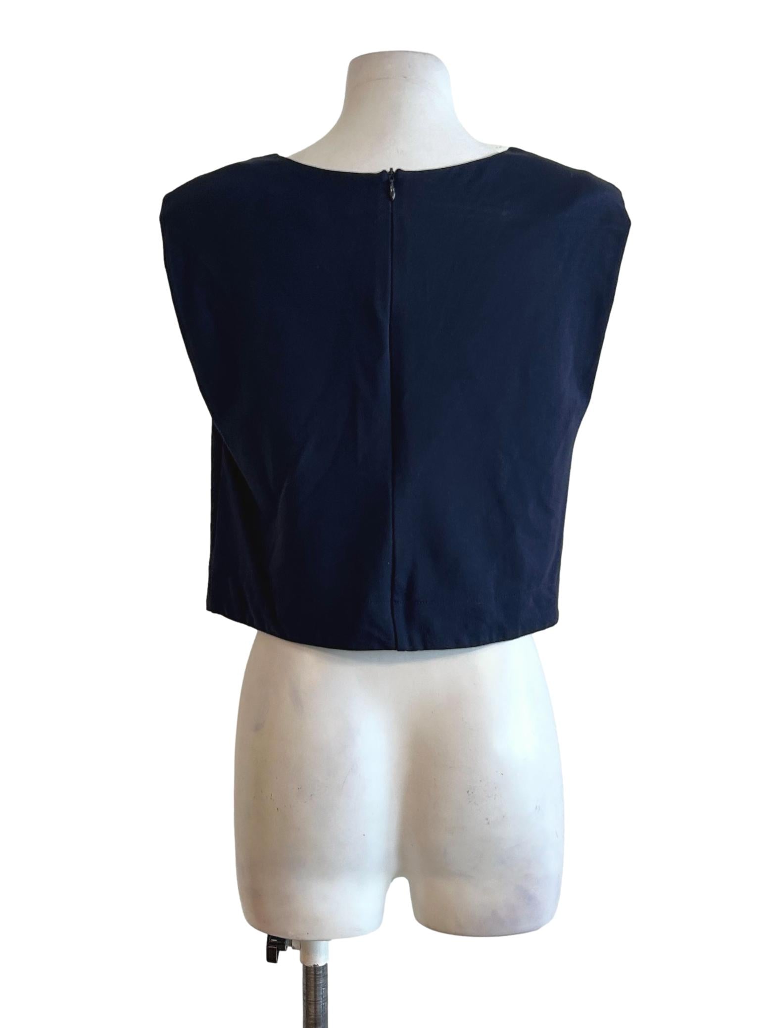 Dark Blue Sleeveless Top
