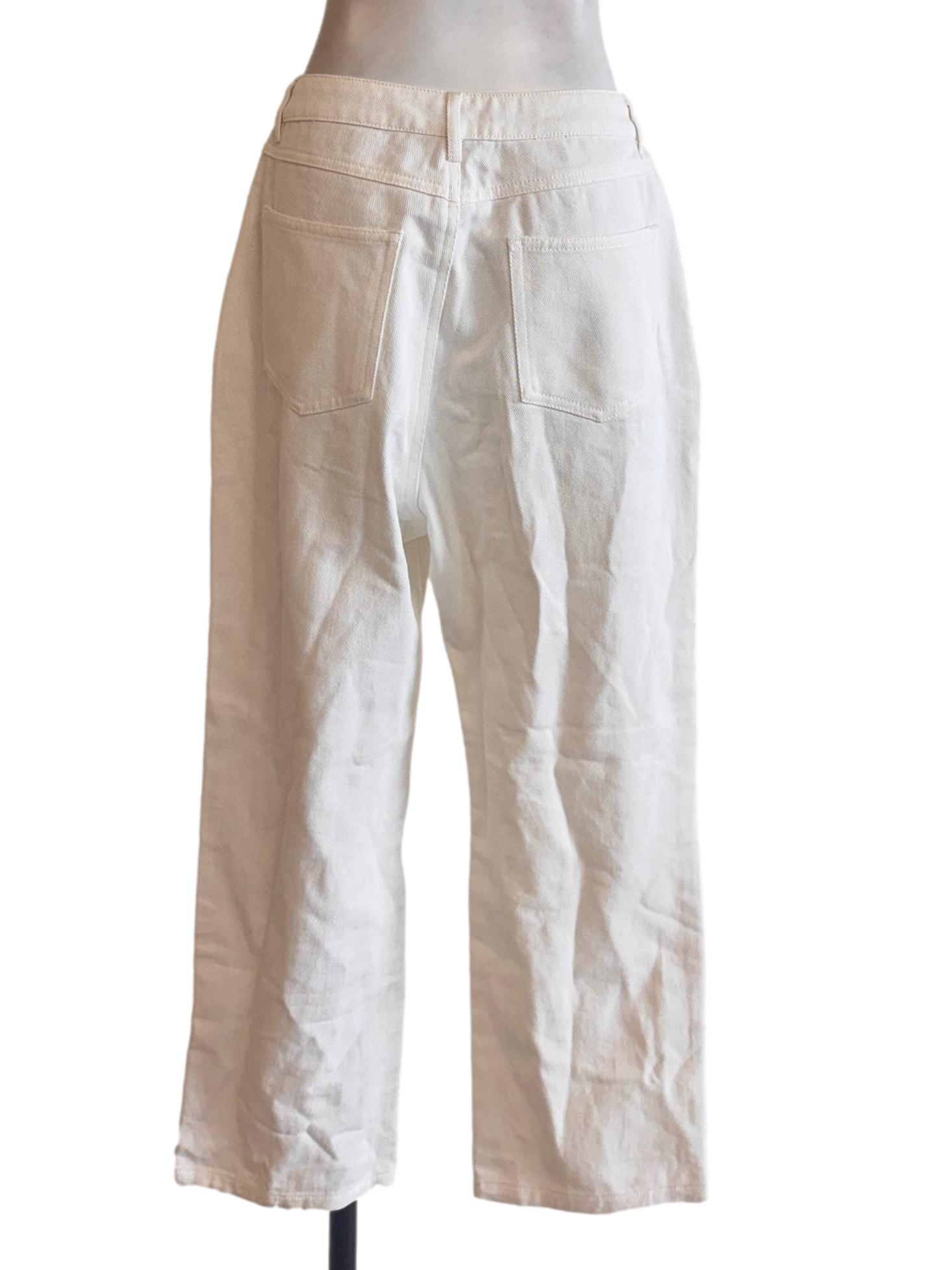 White Textured Pants