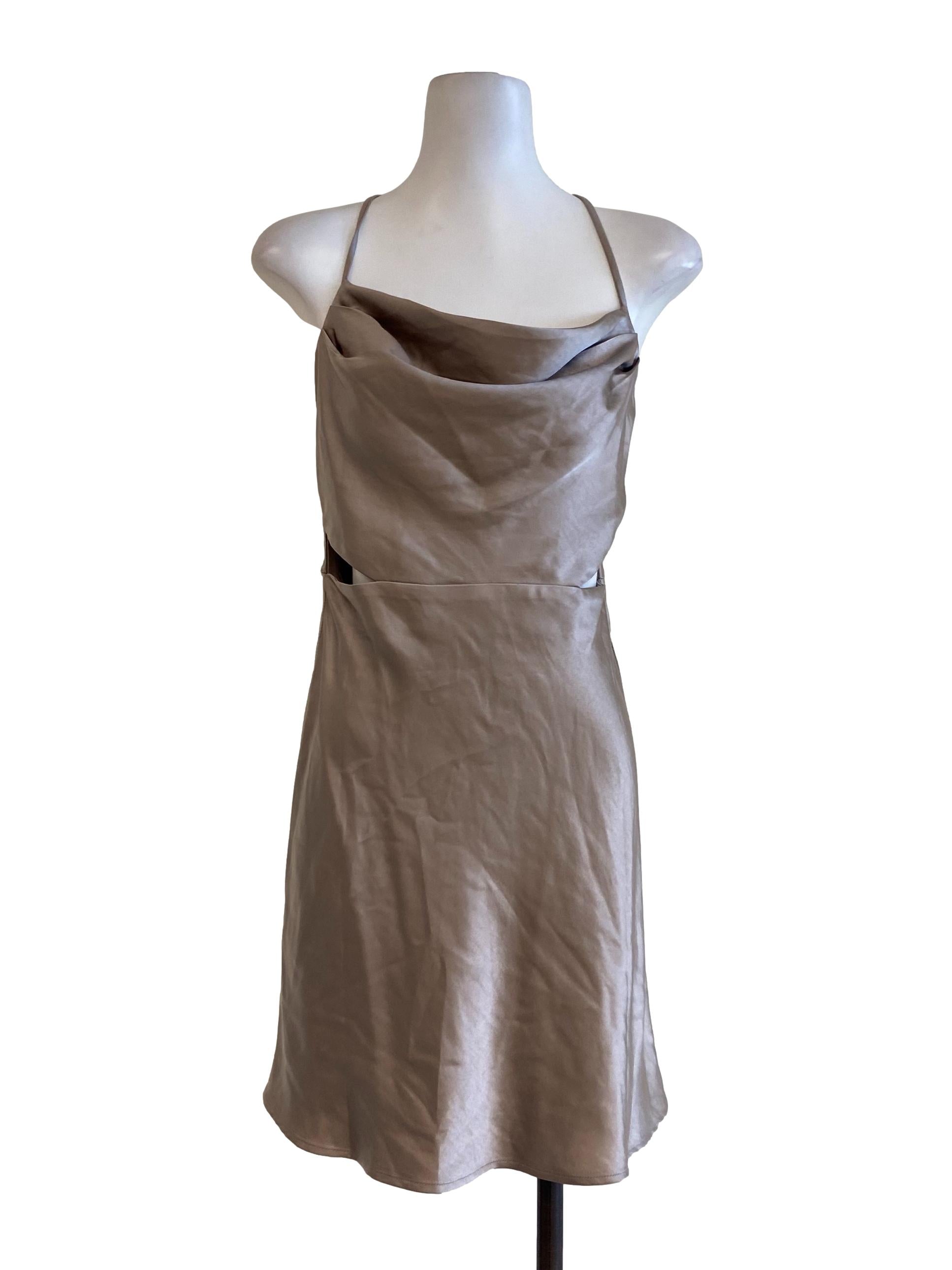 Purple Spaghetti Strap Apron Mini Dress