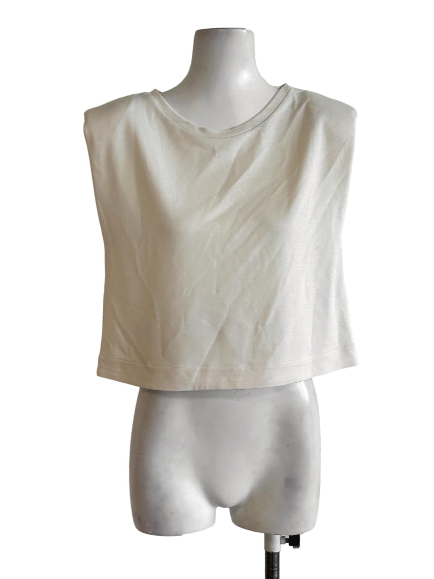 Cream White Sleeveless Top