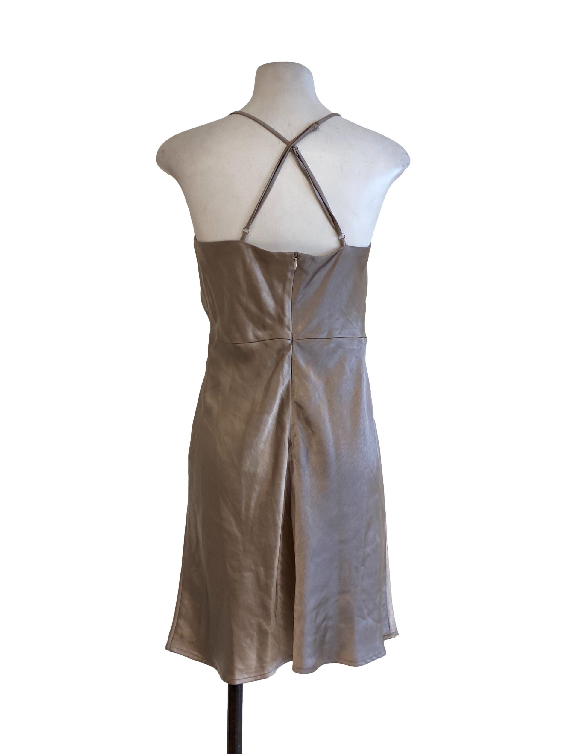 Purple Spaghetti Strap Apron Mini Dress