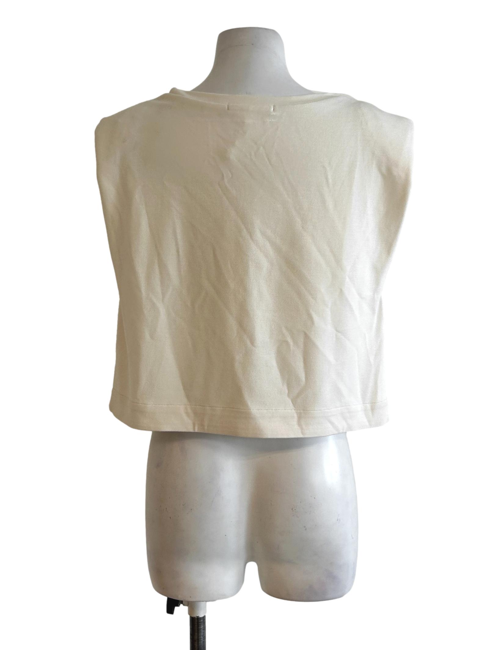 Cream White Sleeveless Top
