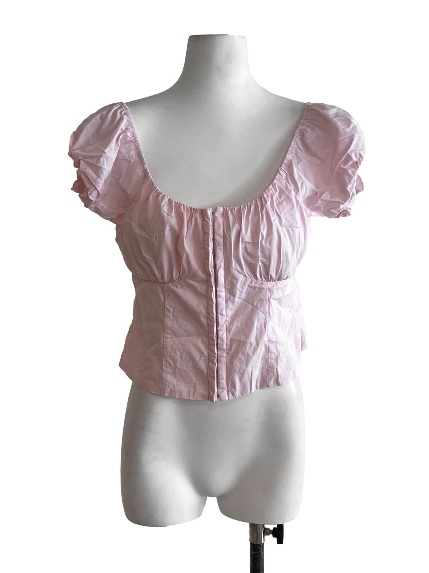Blush Pink Scoop Neckline Blouse