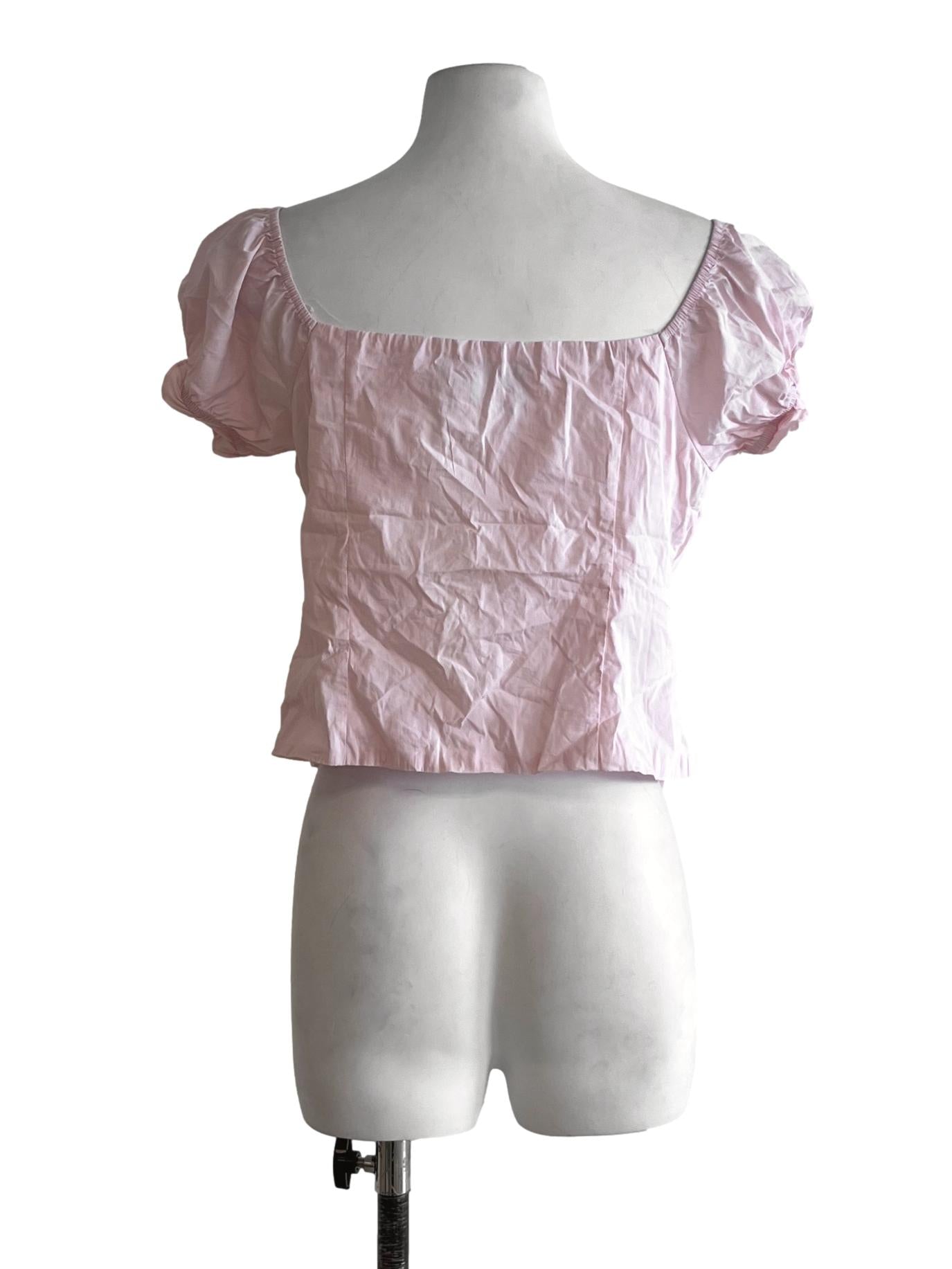 Blush Pink Scoop Neckline Blouse