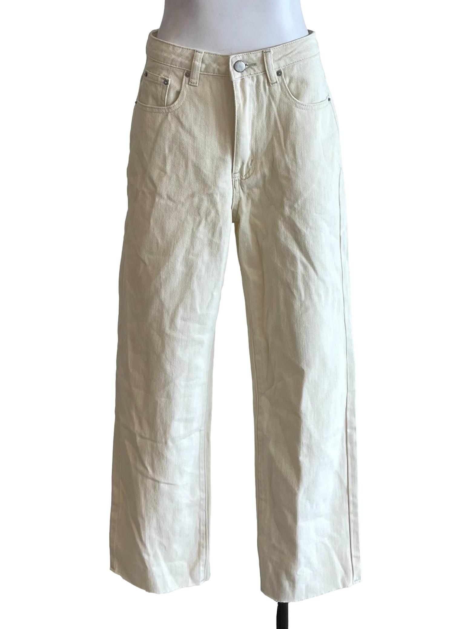 Pale Yellow Distressed Fit Jeans