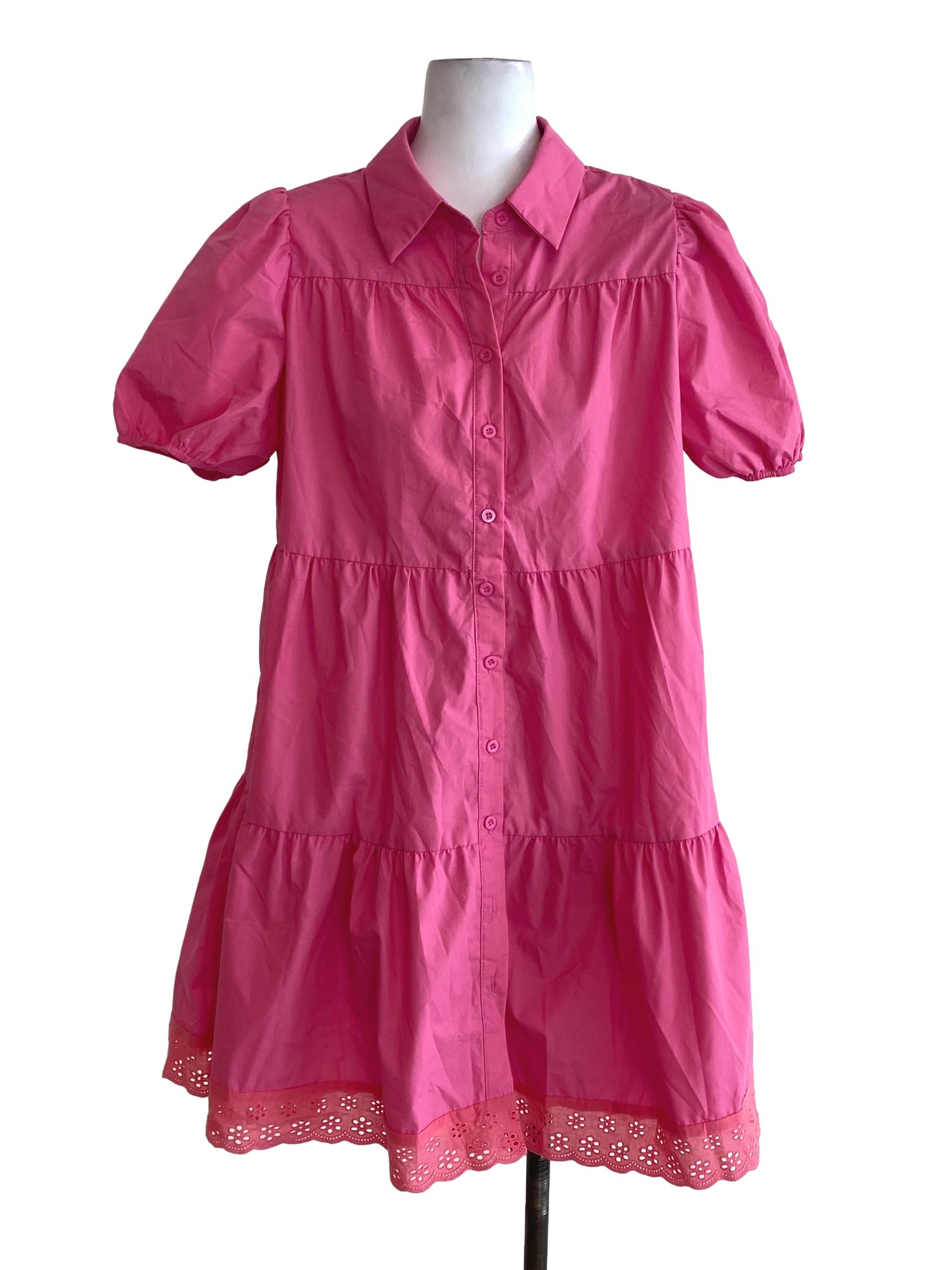 Shein Pink Drop Waist Dress | REFASH