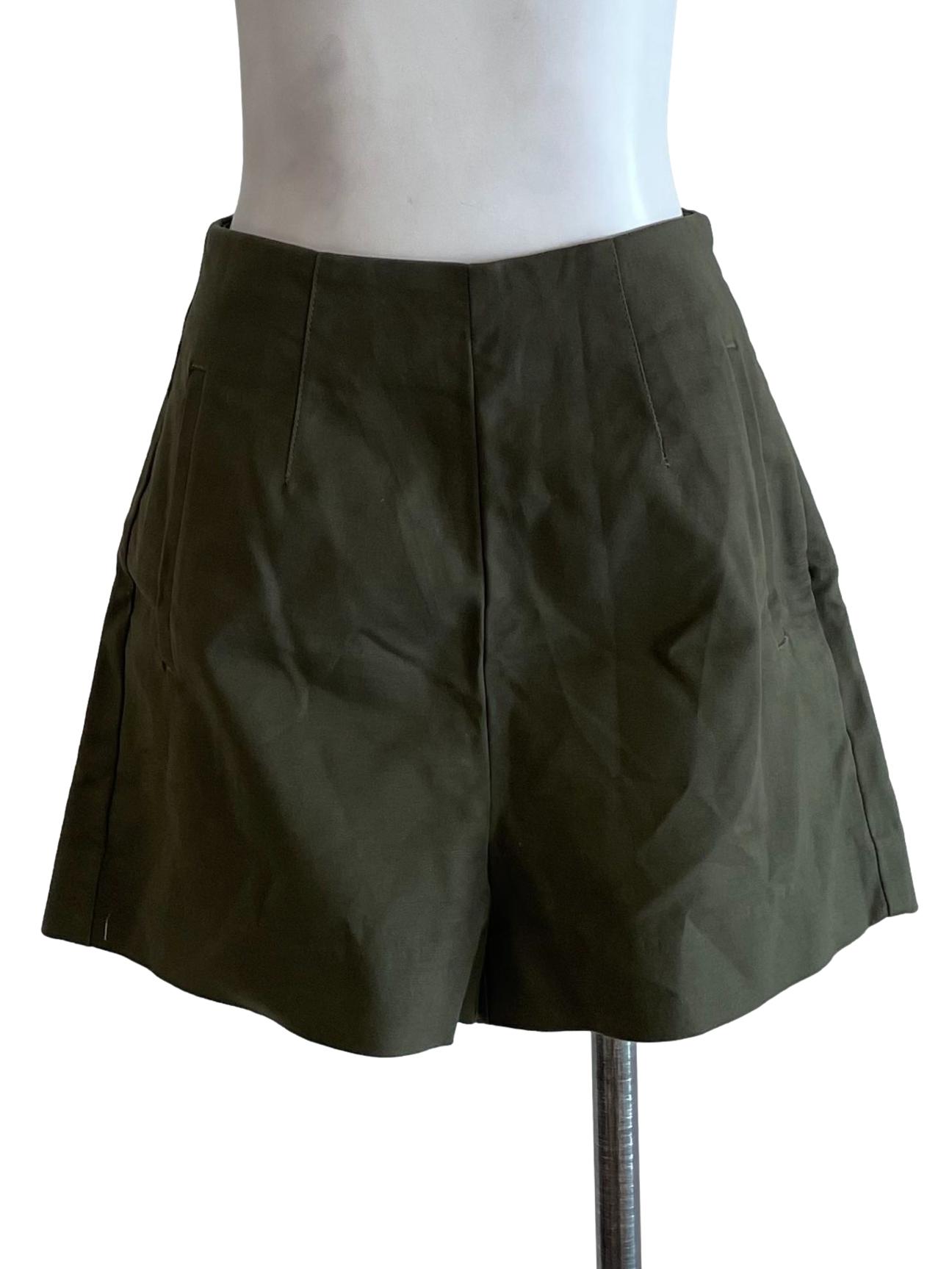 Moss Green High Waist Shorts