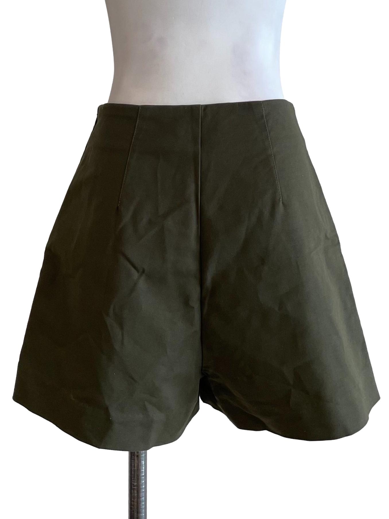 Moss Green High Waist Shorts