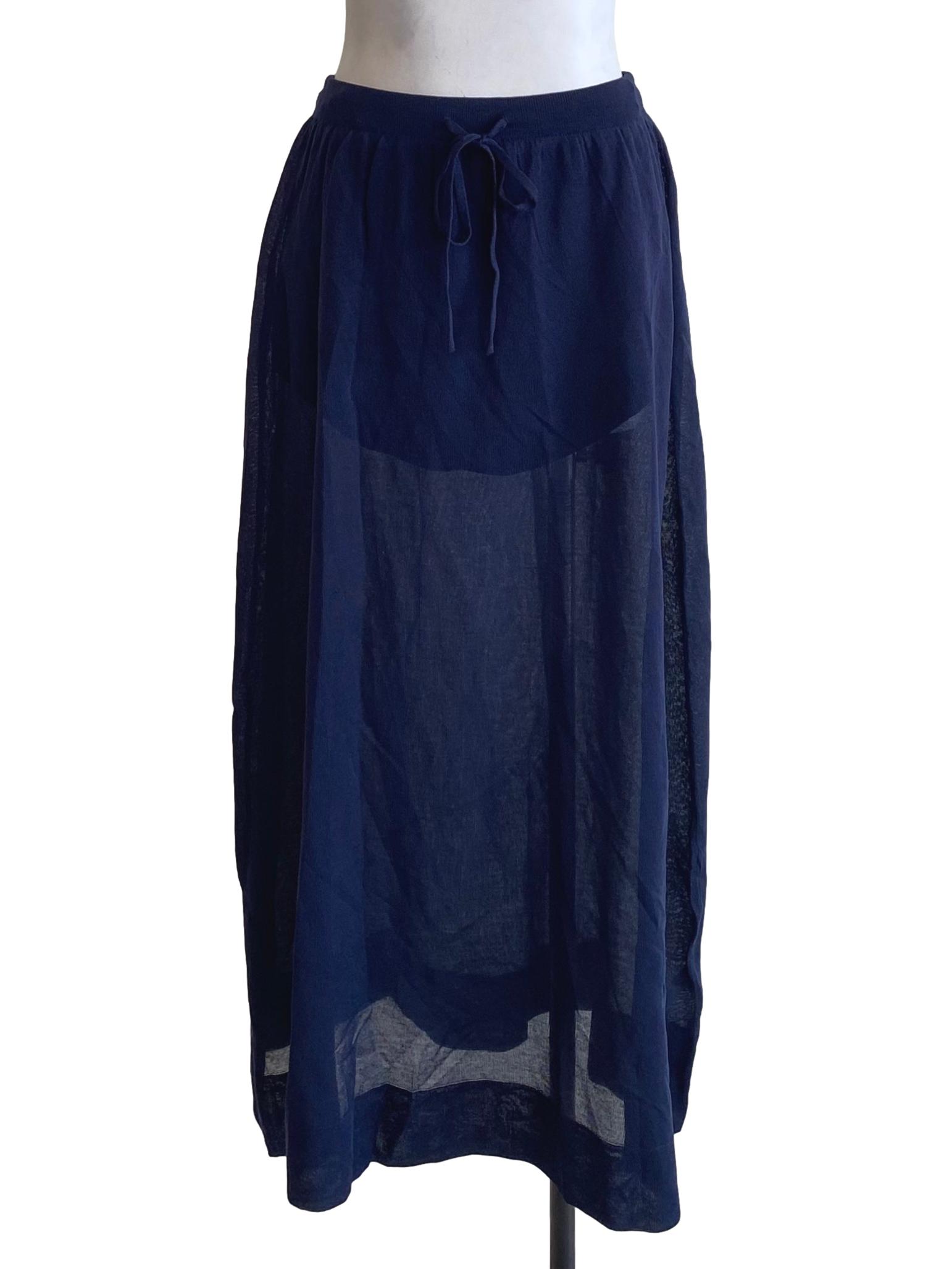 Dark Navy Blue Long Skirt