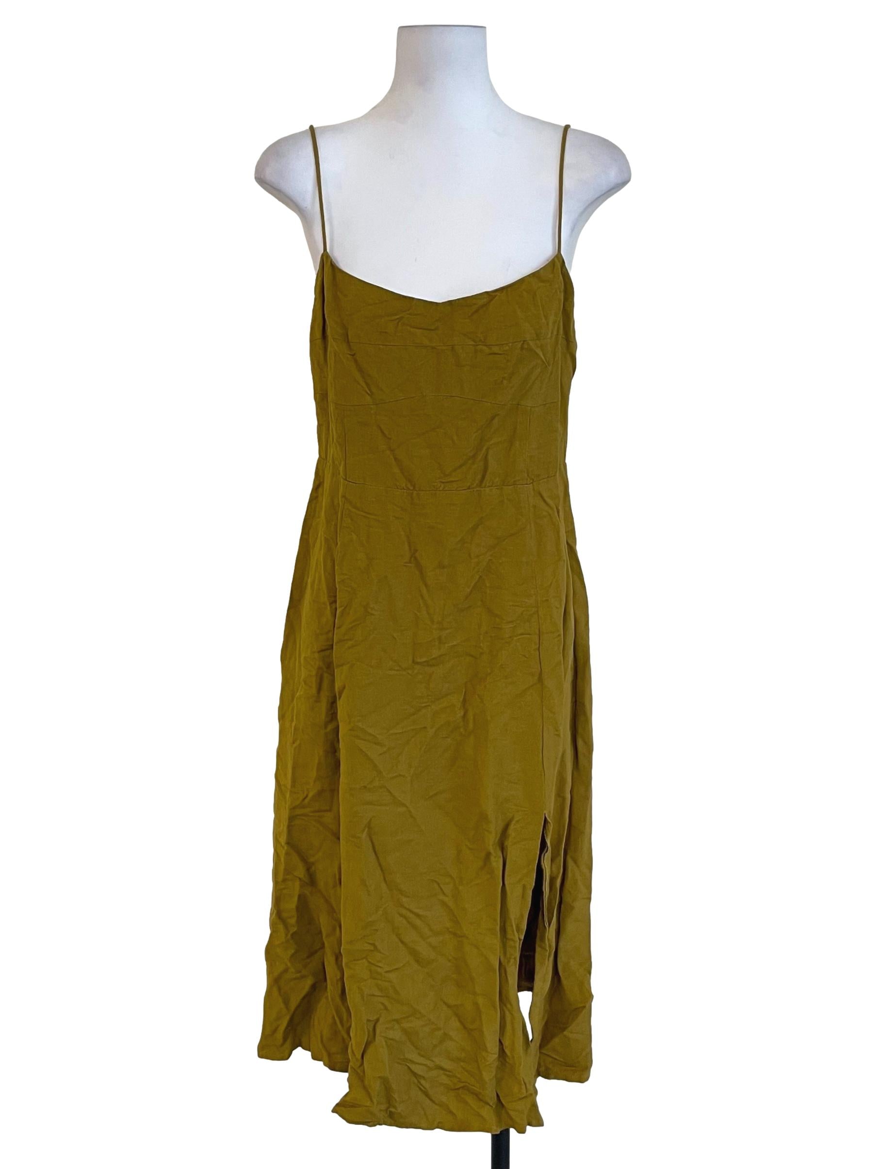 Dijon Yellow Cami Slip Dress
