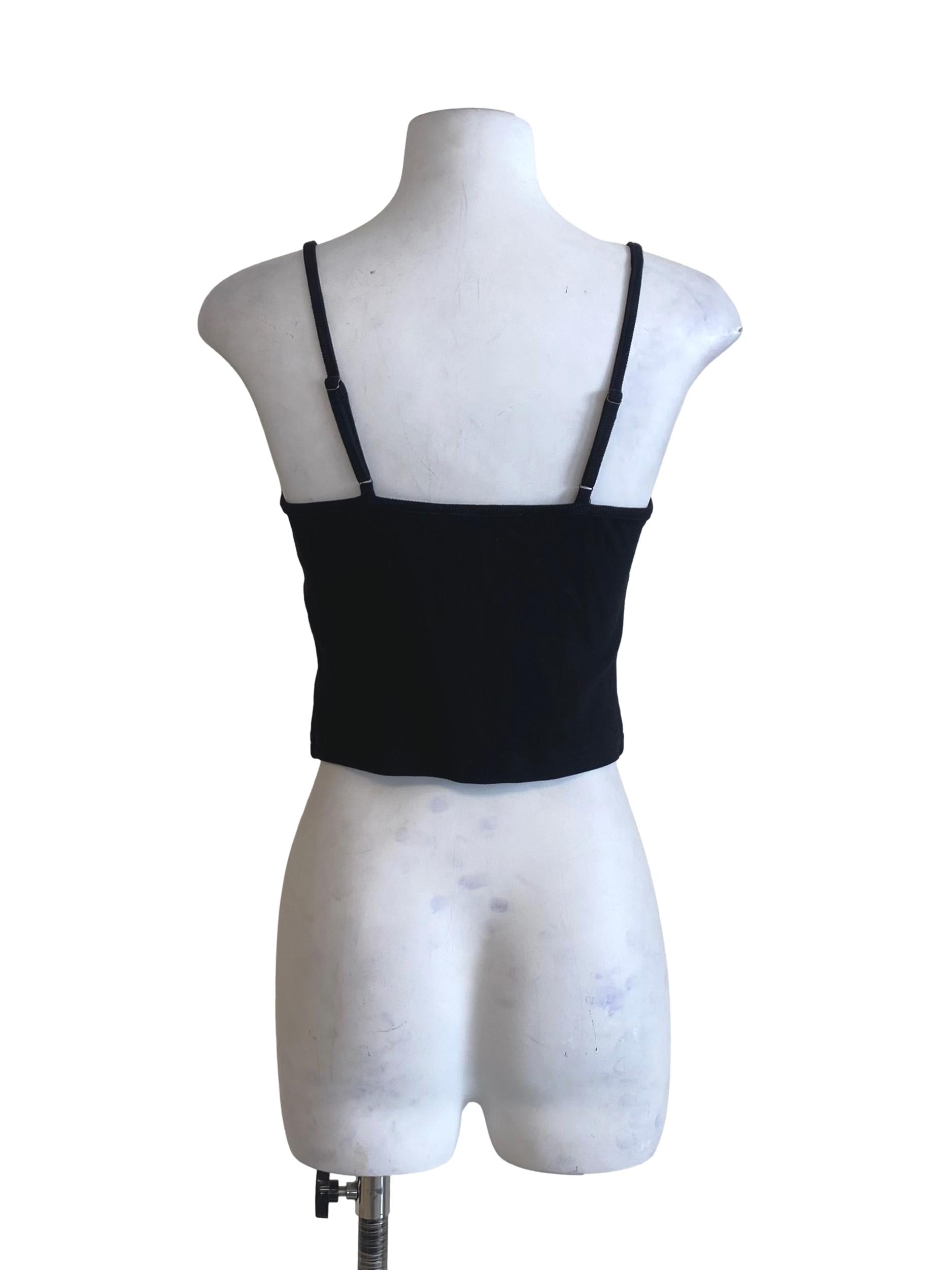 Grease Black Button Sleeveless Top