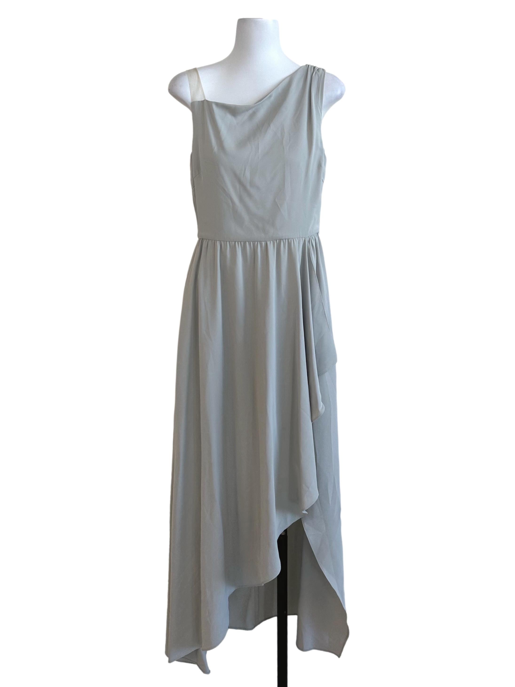Pale Green Plain Fishtail Dress