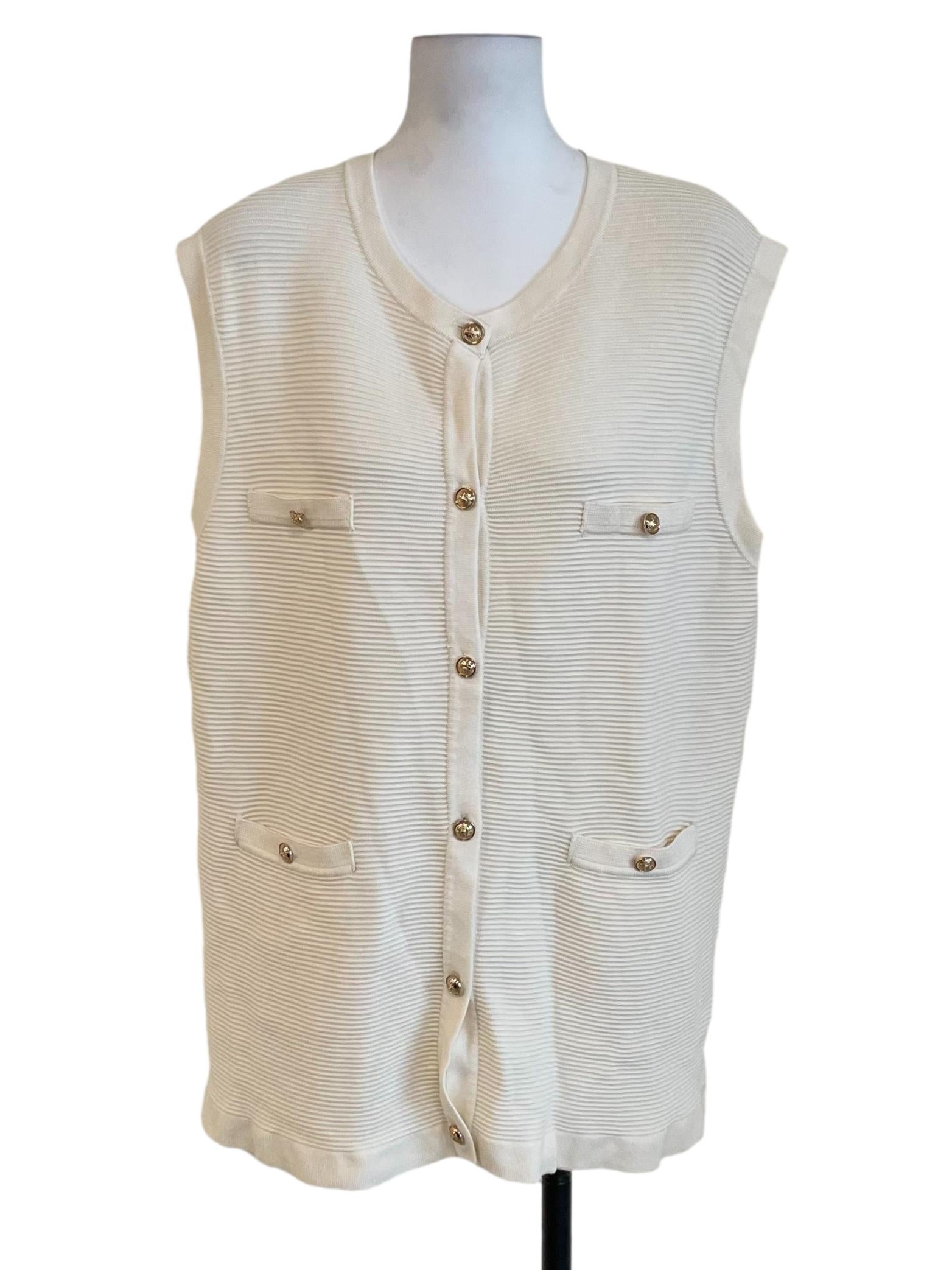 White Knit Oversize Vest