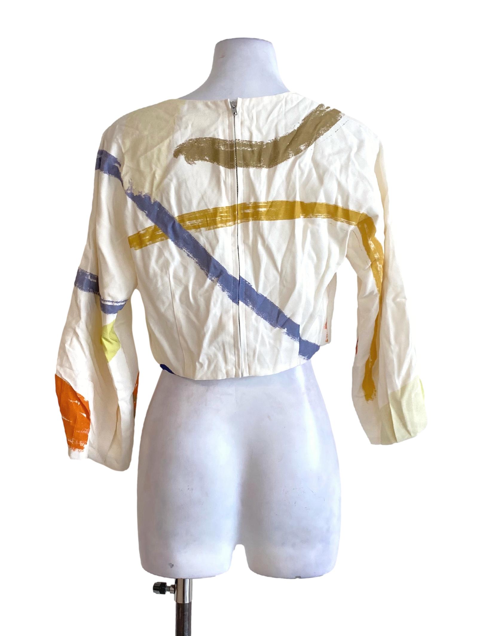 Straight-Neck Rayon Blouse OSN