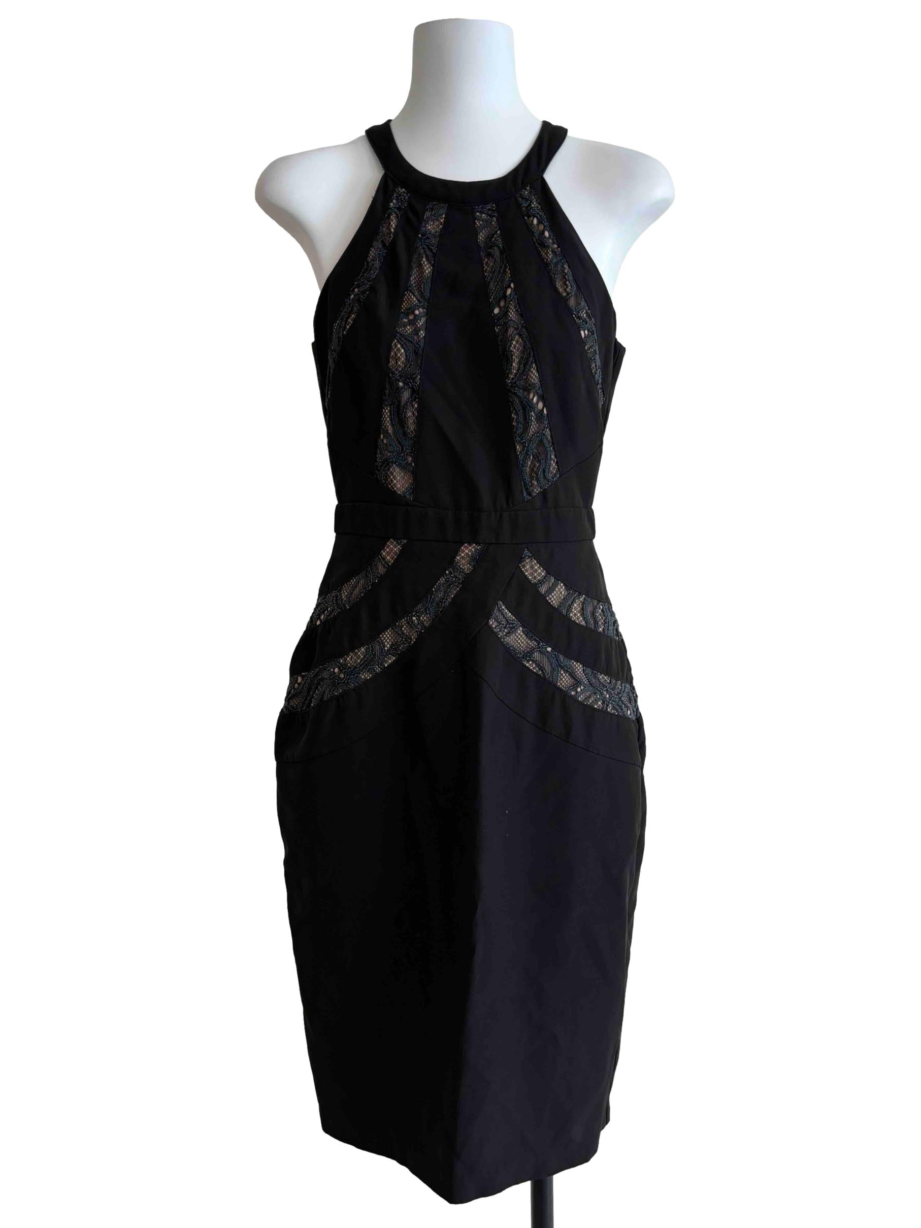 Jade Black Halter Neck Pencil Dress
