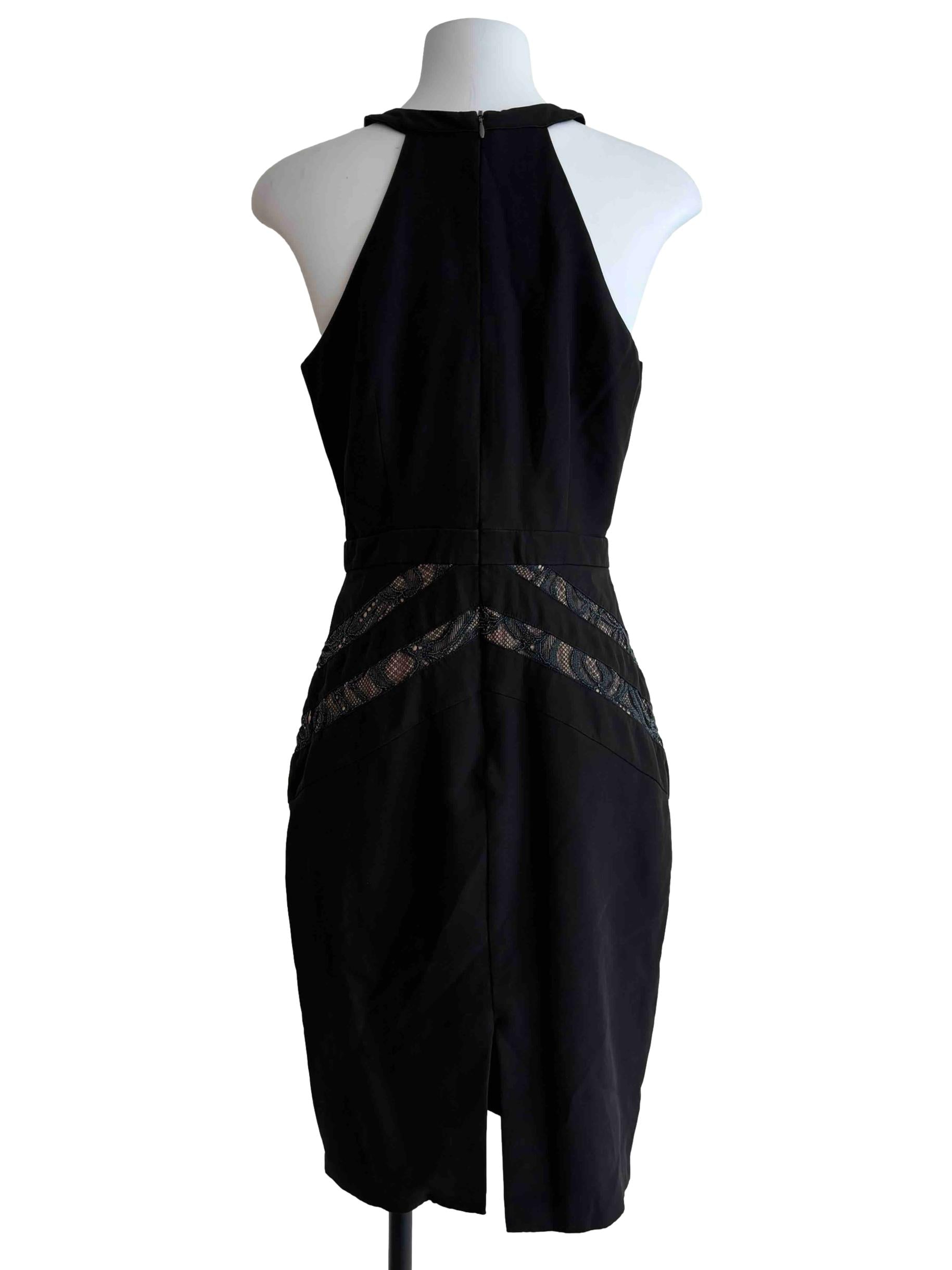 Jade Black Halter Neck Pencil Dress