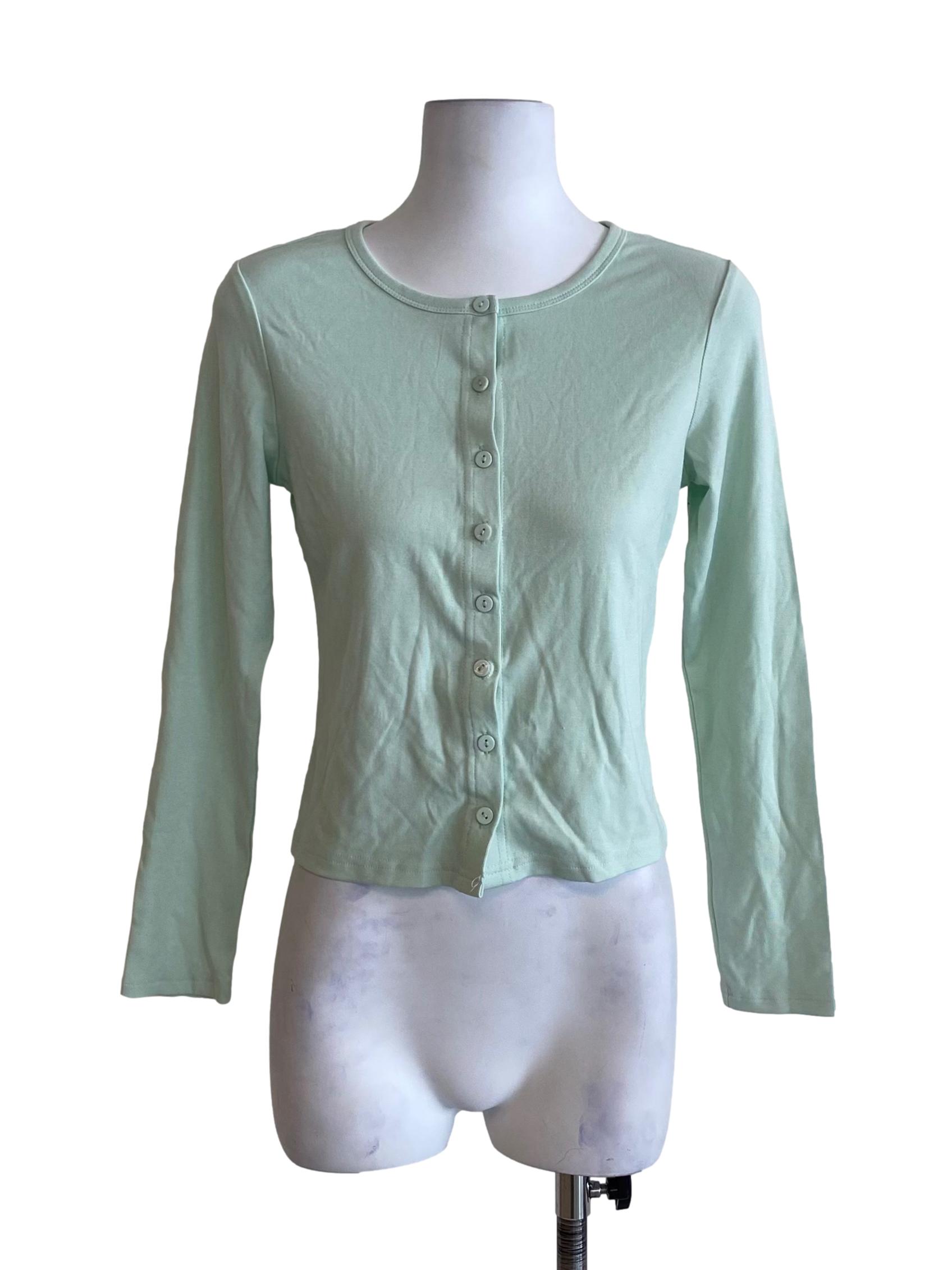 Mint Green Button Down Cardigan