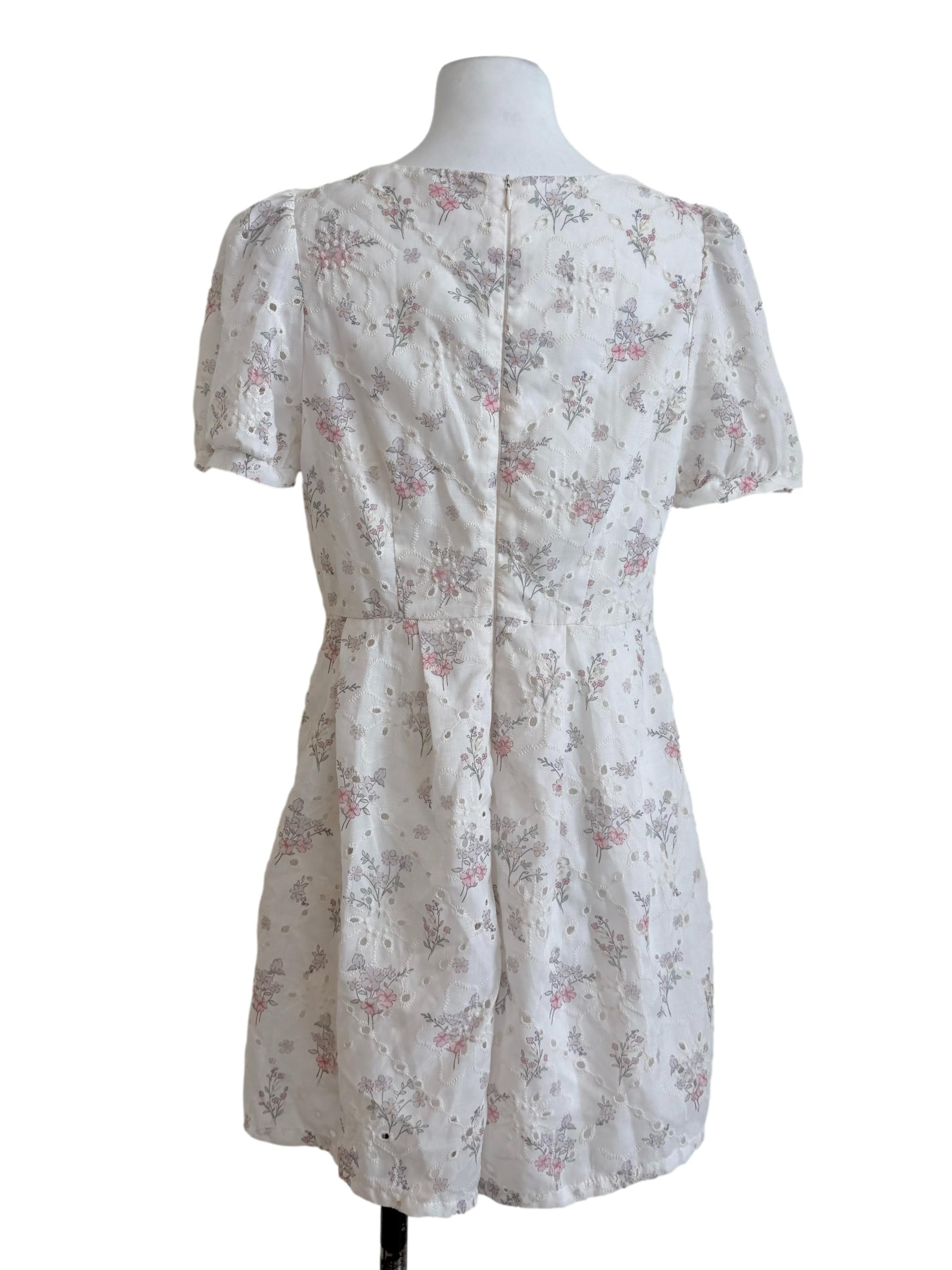 Pearl White Floral Romper