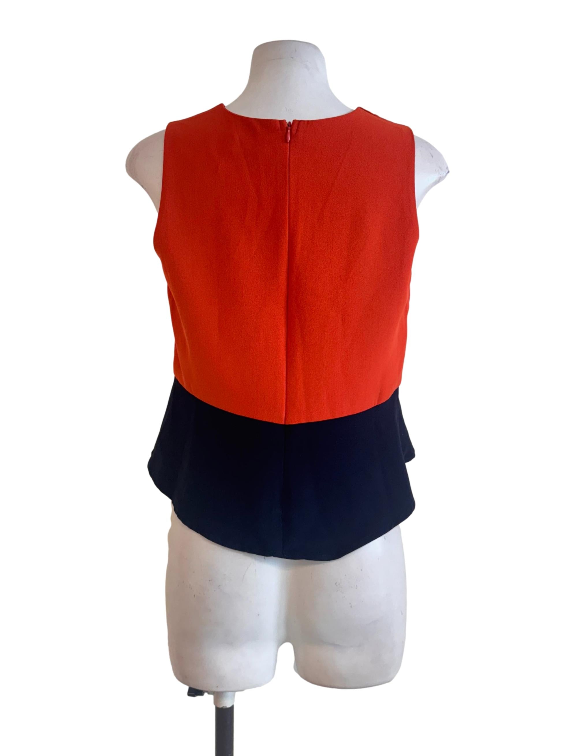 Orange & Navy Blue Sleeveless Top