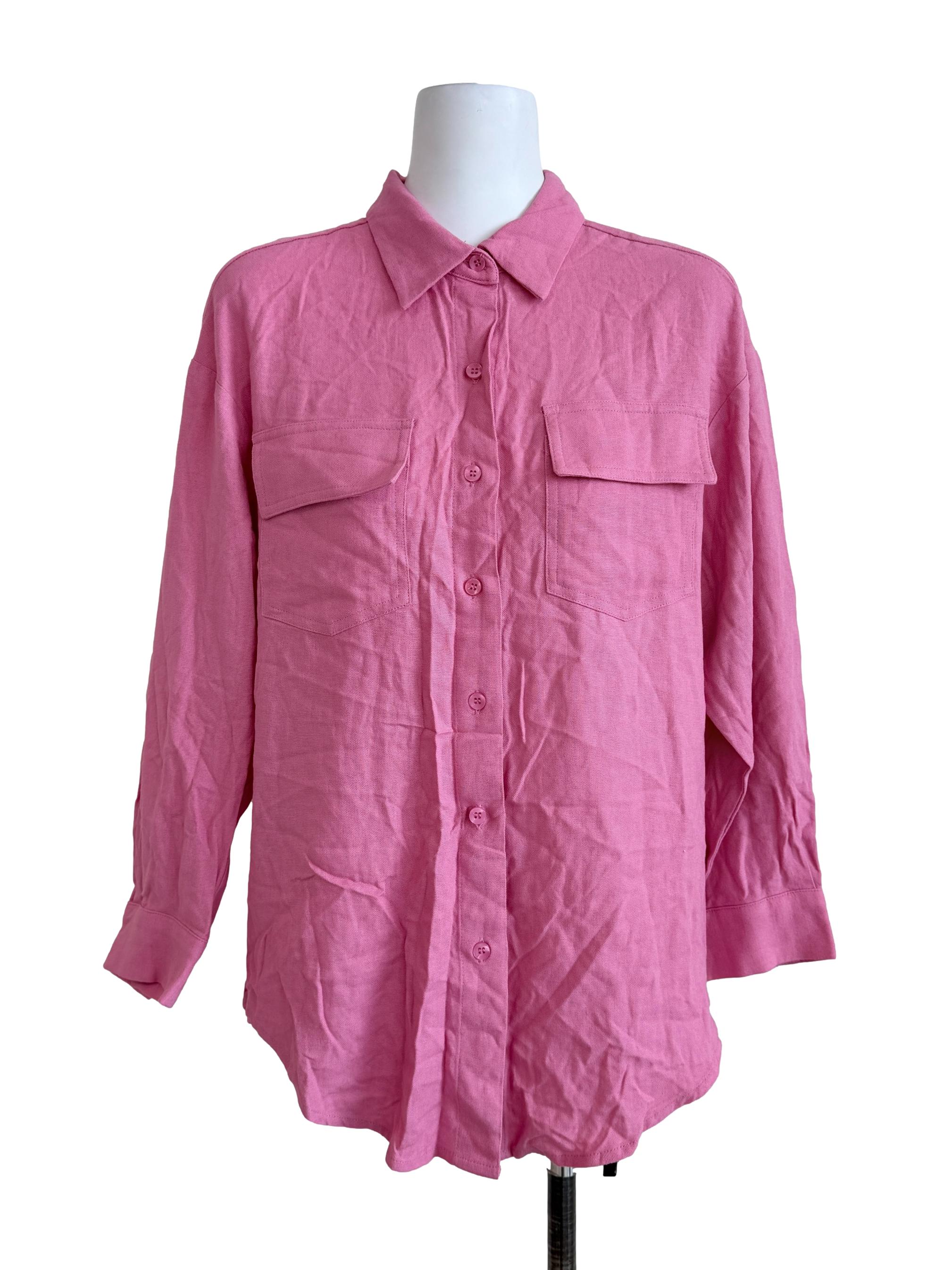 Fuschia Pink Collar Shirt