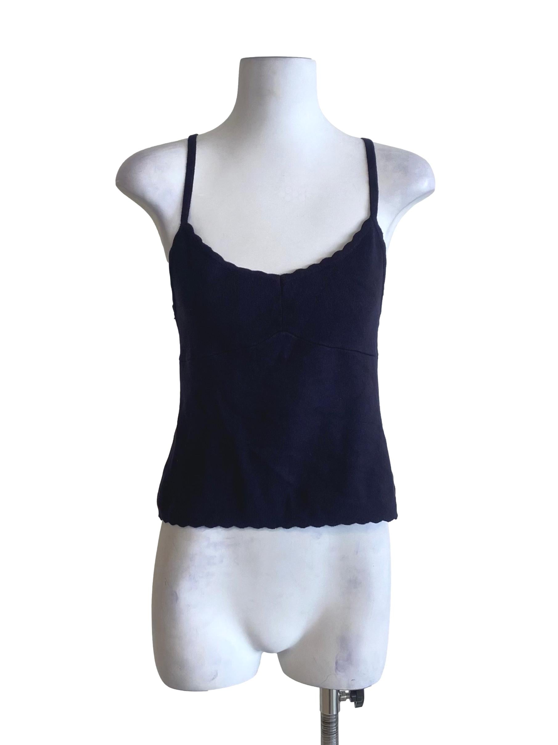 Indigo Blue Curve Sleeveless Top