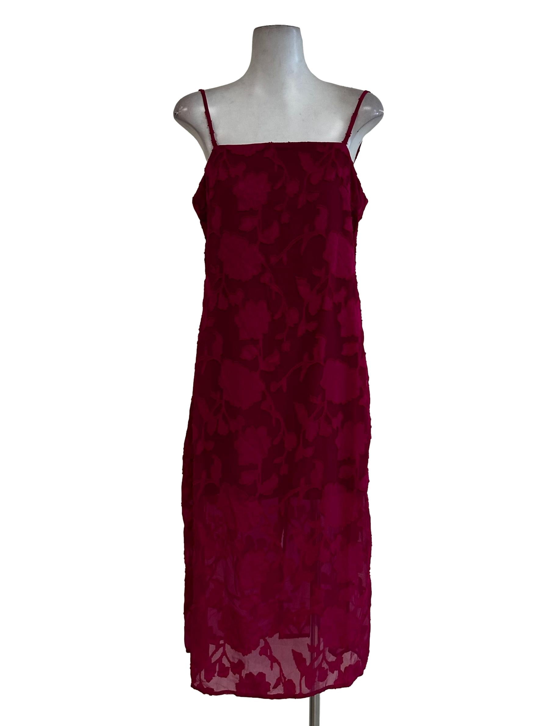 Hot Pink Flower Textured Dress