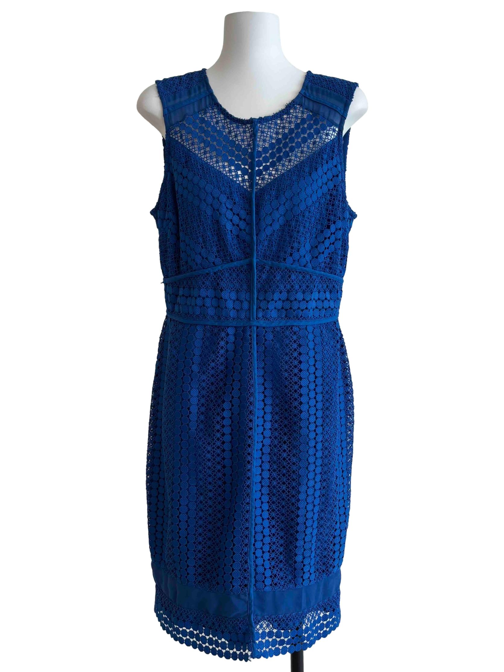 Azure Blue Sleeveless Lace Dress