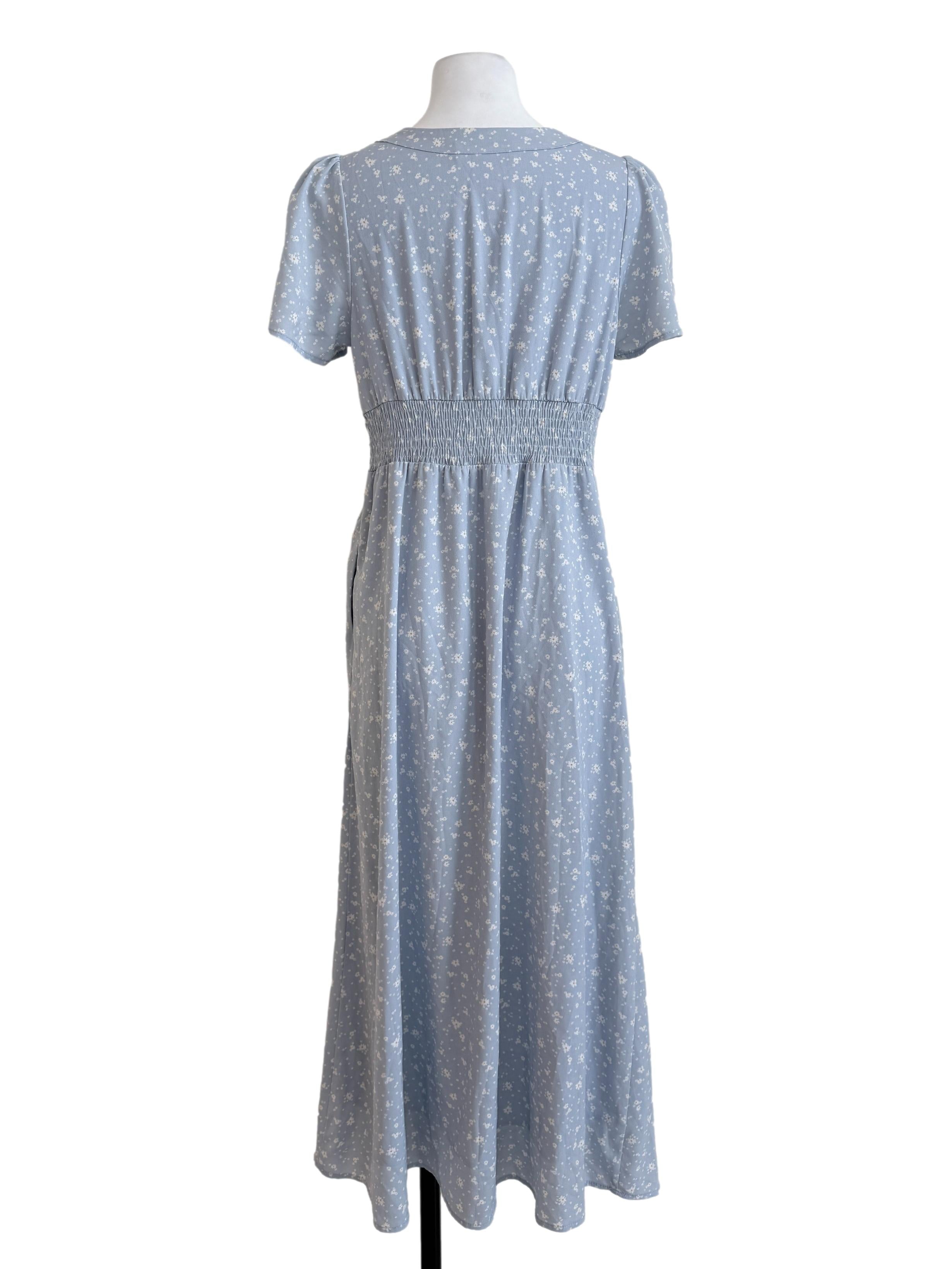 Baby Blue Floral Babydoll Dress