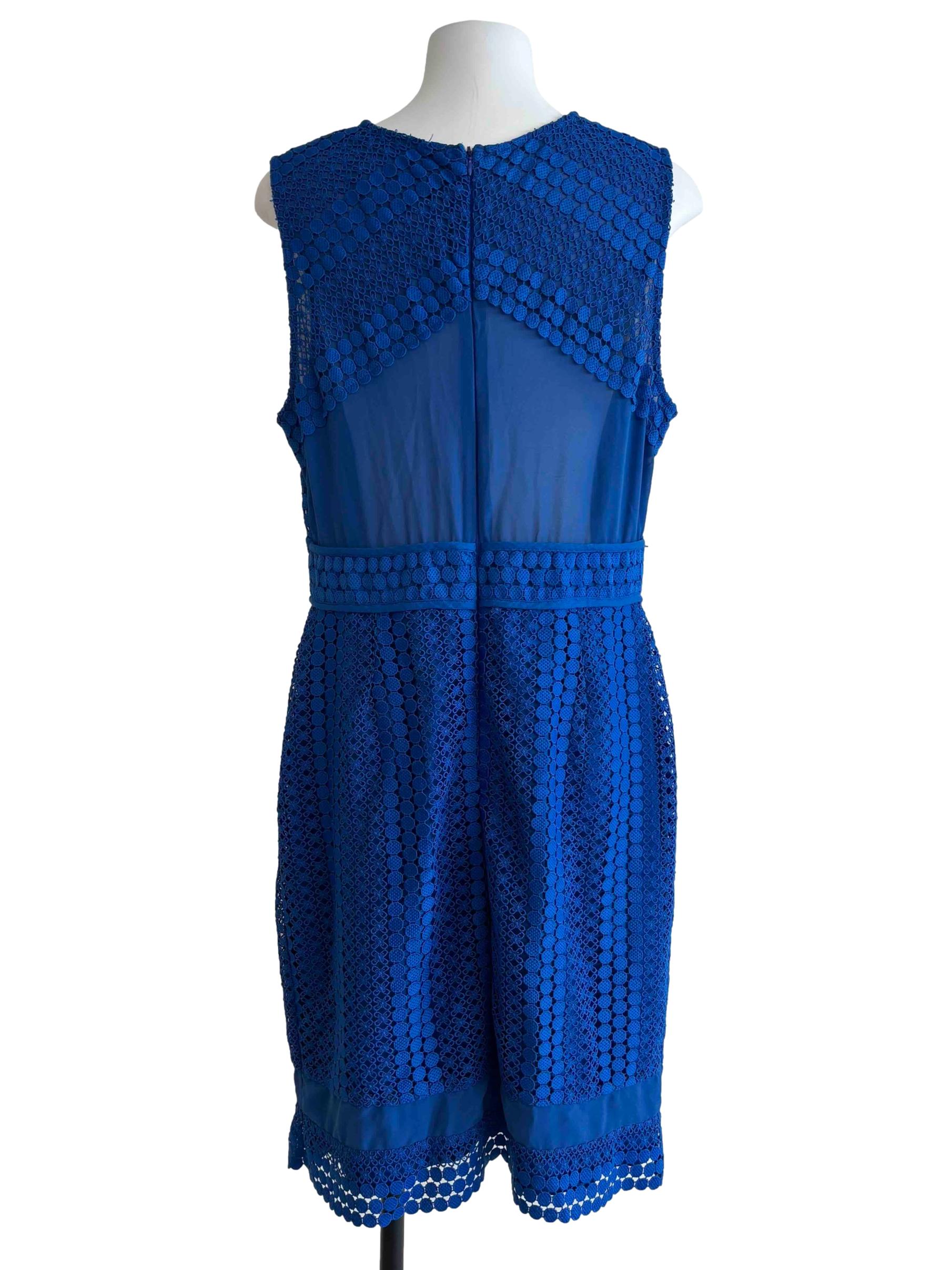 Azure Blue Sleeveless Lace Dress