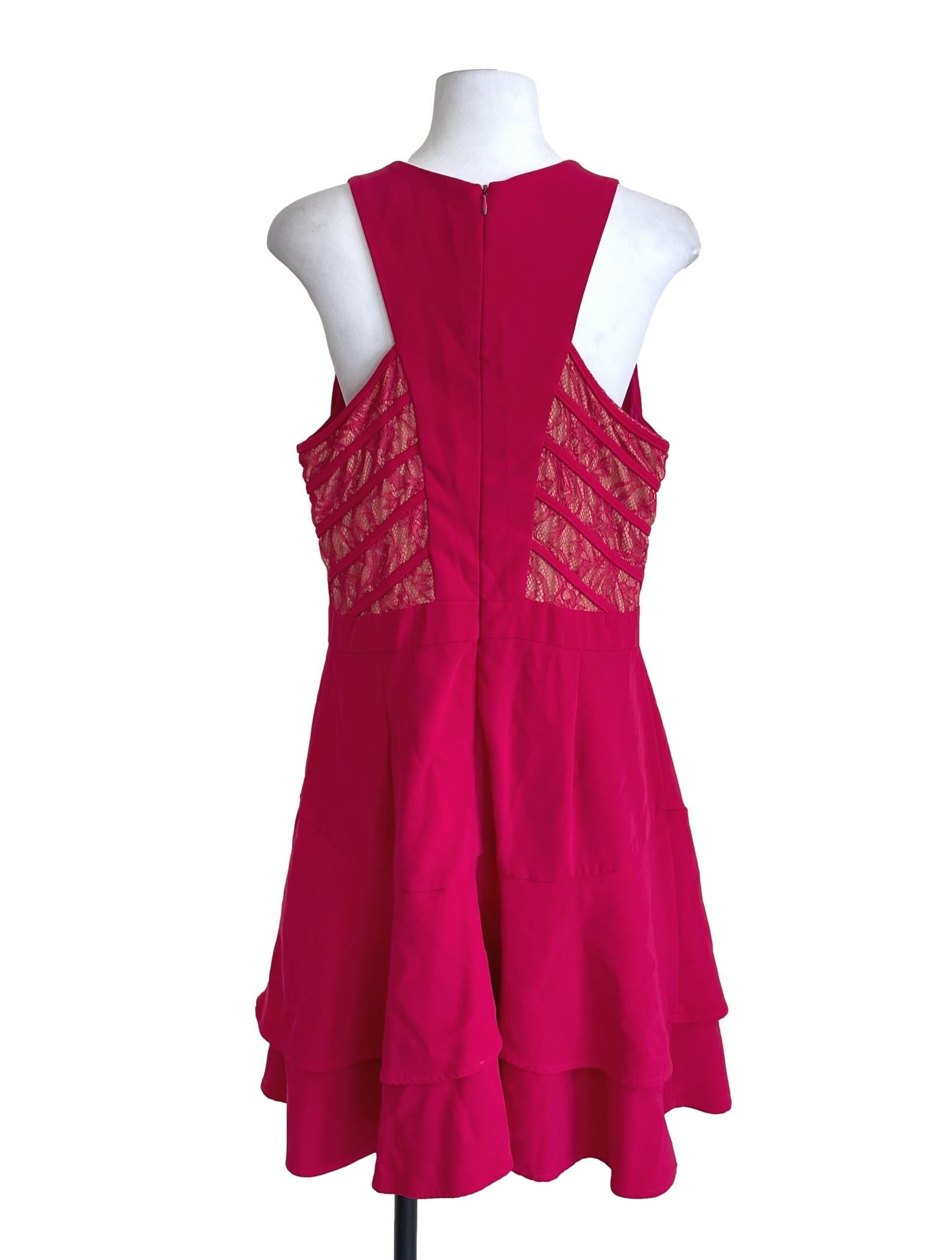 Hot Pink Apron Layer Dress