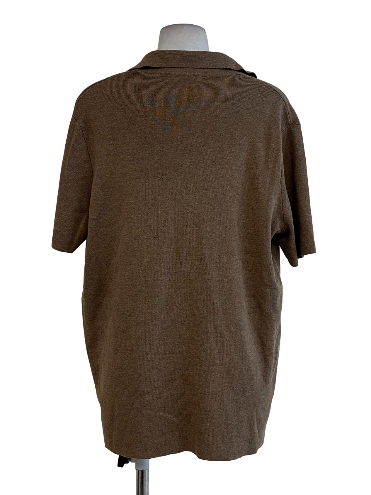 Peanut Brown Collar Tops