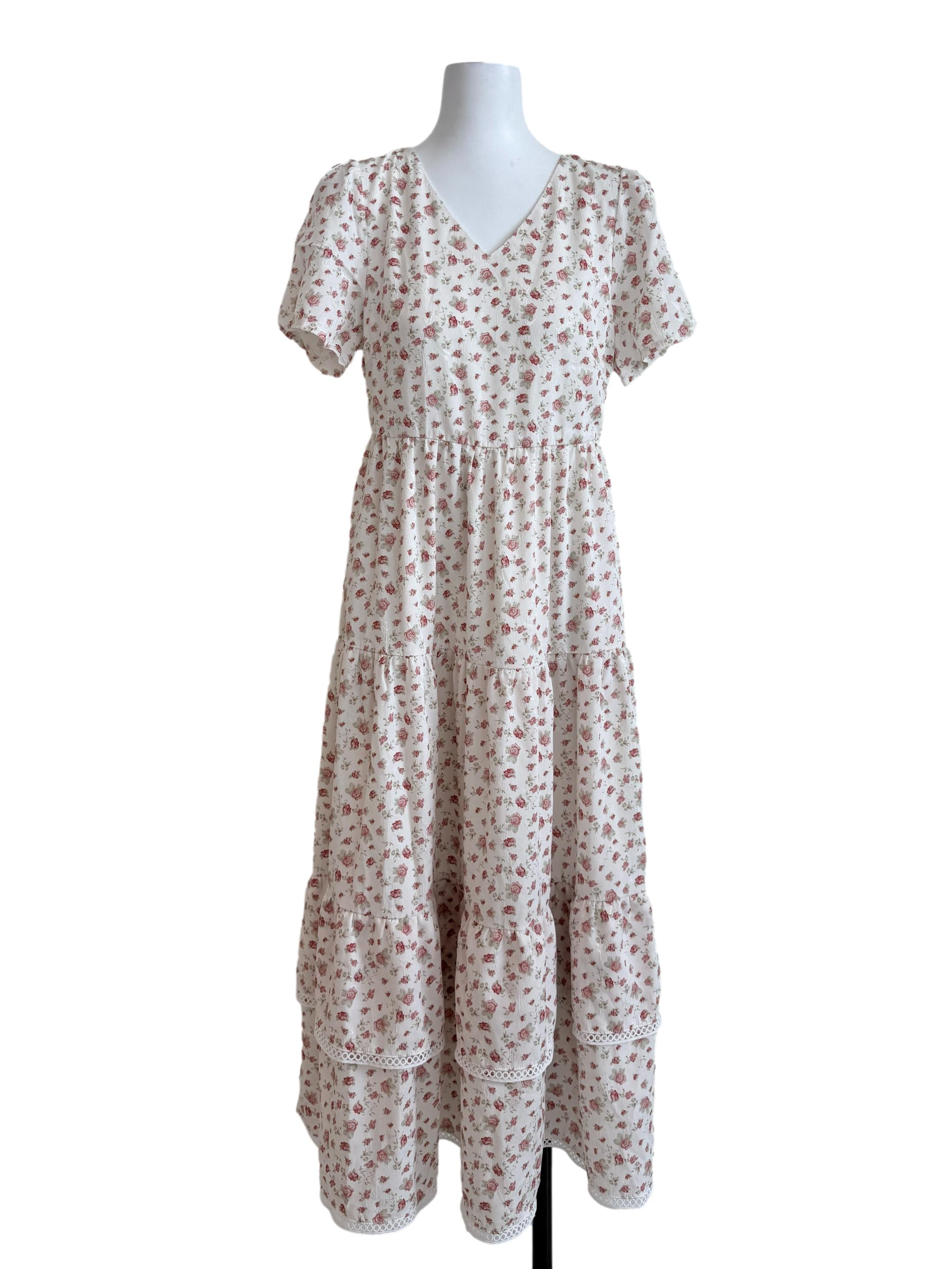 Egg Shell White Drop Waist Dress