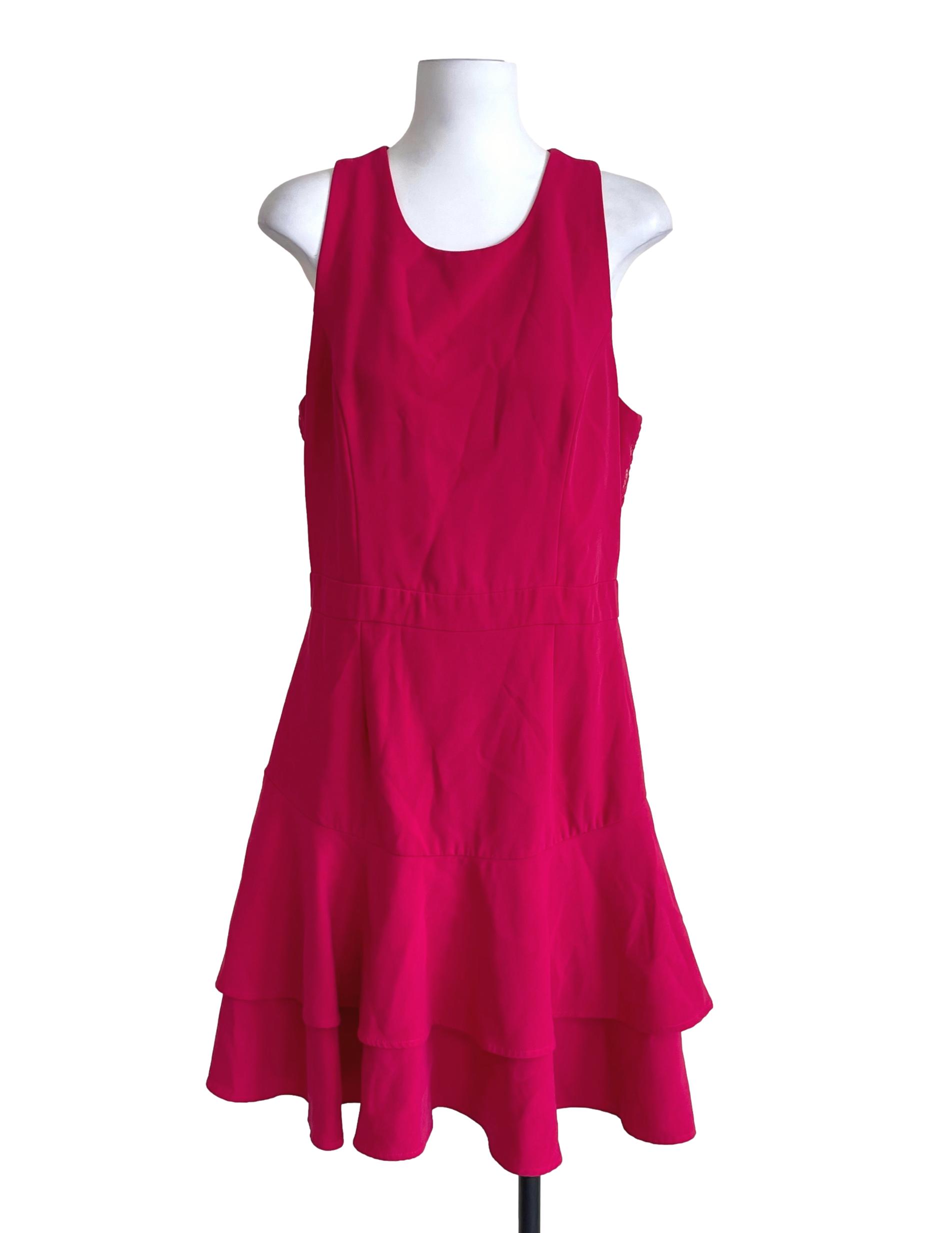 Hot Pink Apron Layer Dress