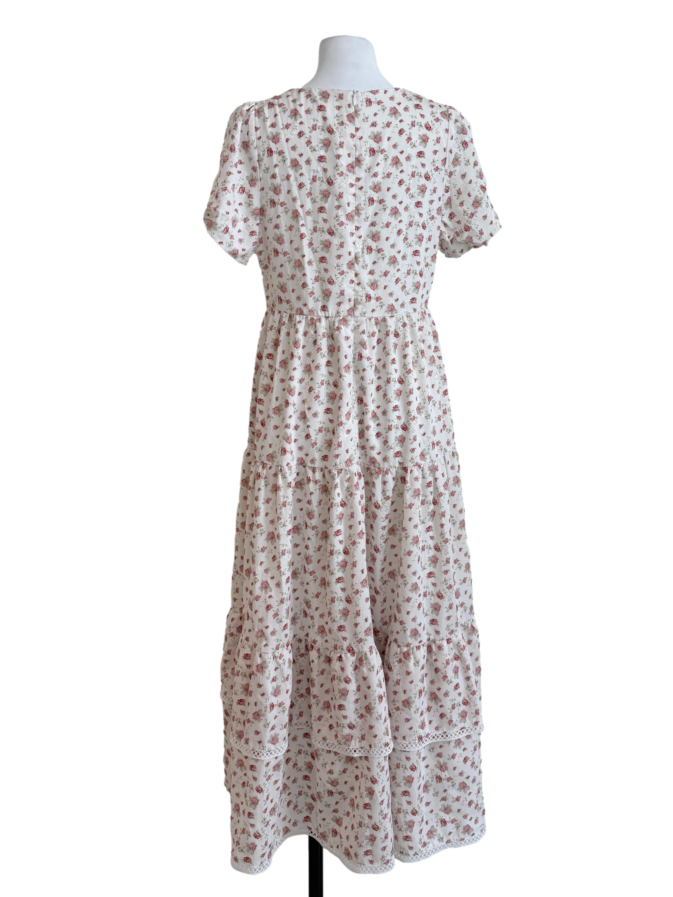 Egg Shell White Drop Waist Dress