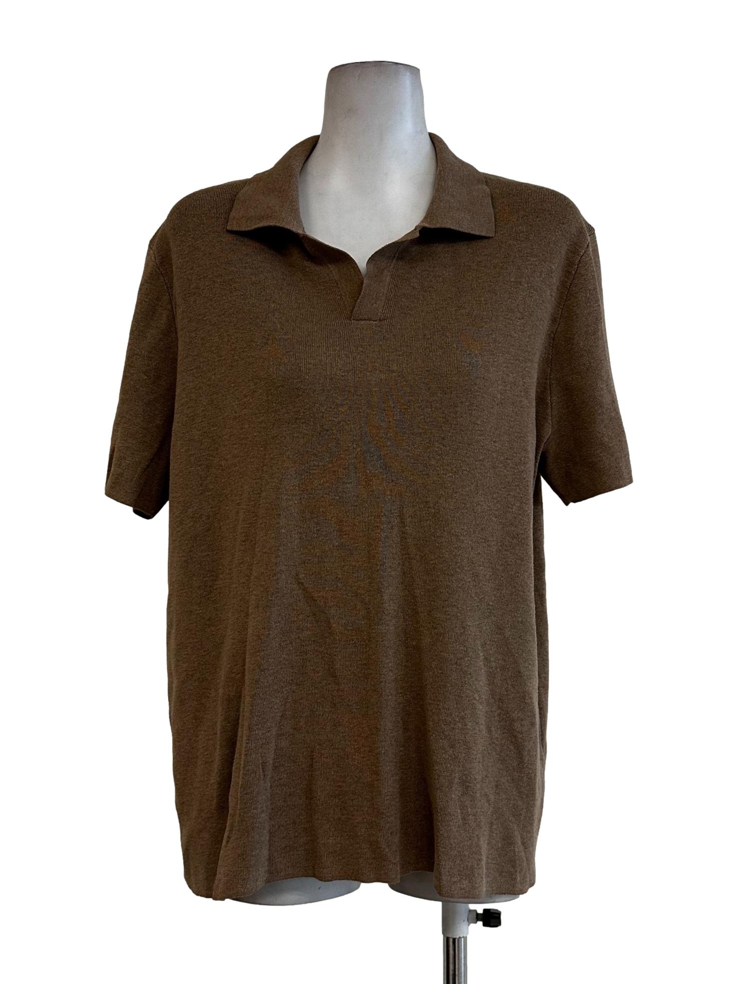 Peanut Brown Collar Tops