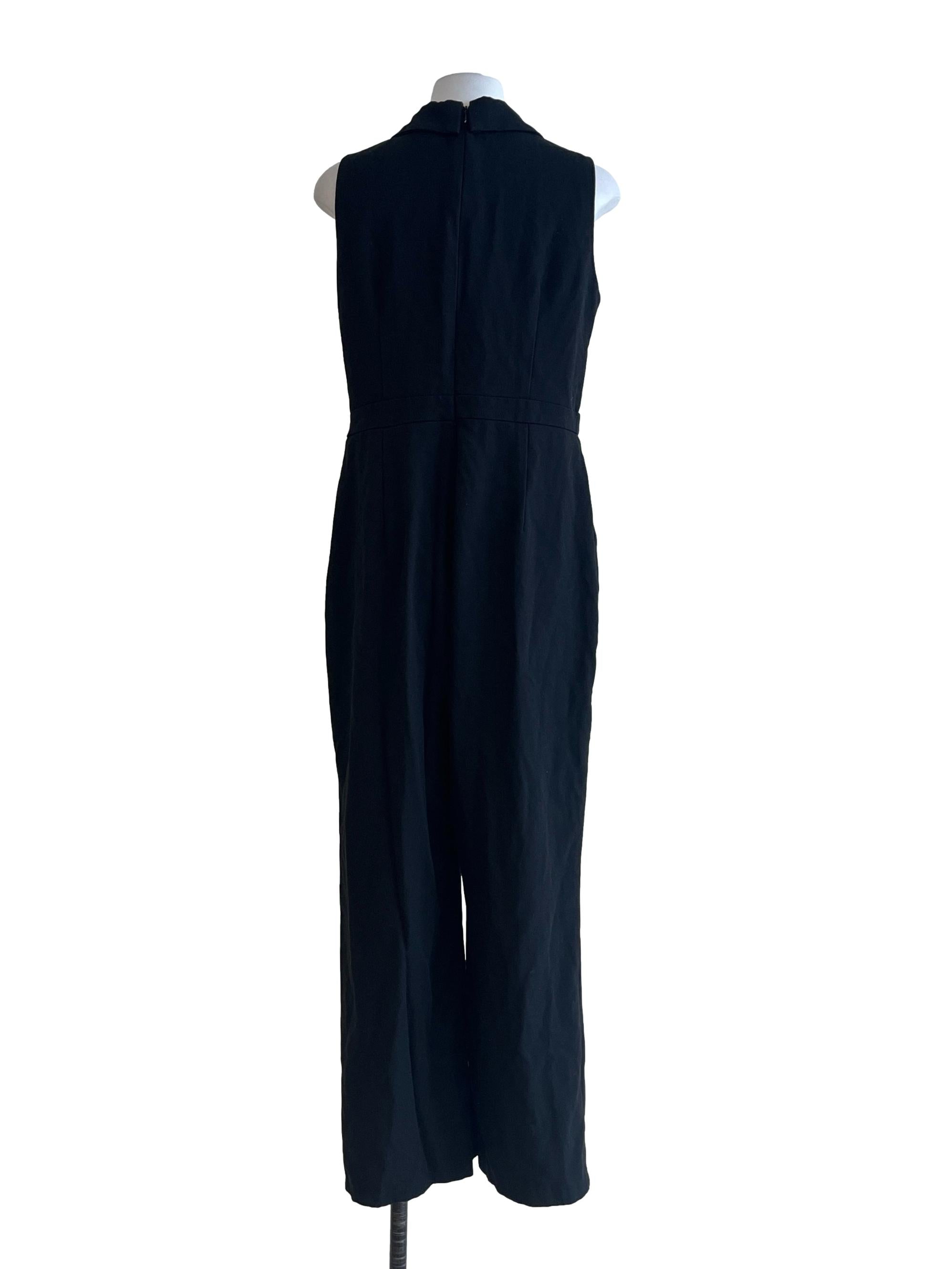 Jade Black V-Neck Sleeveless Jumpsuit