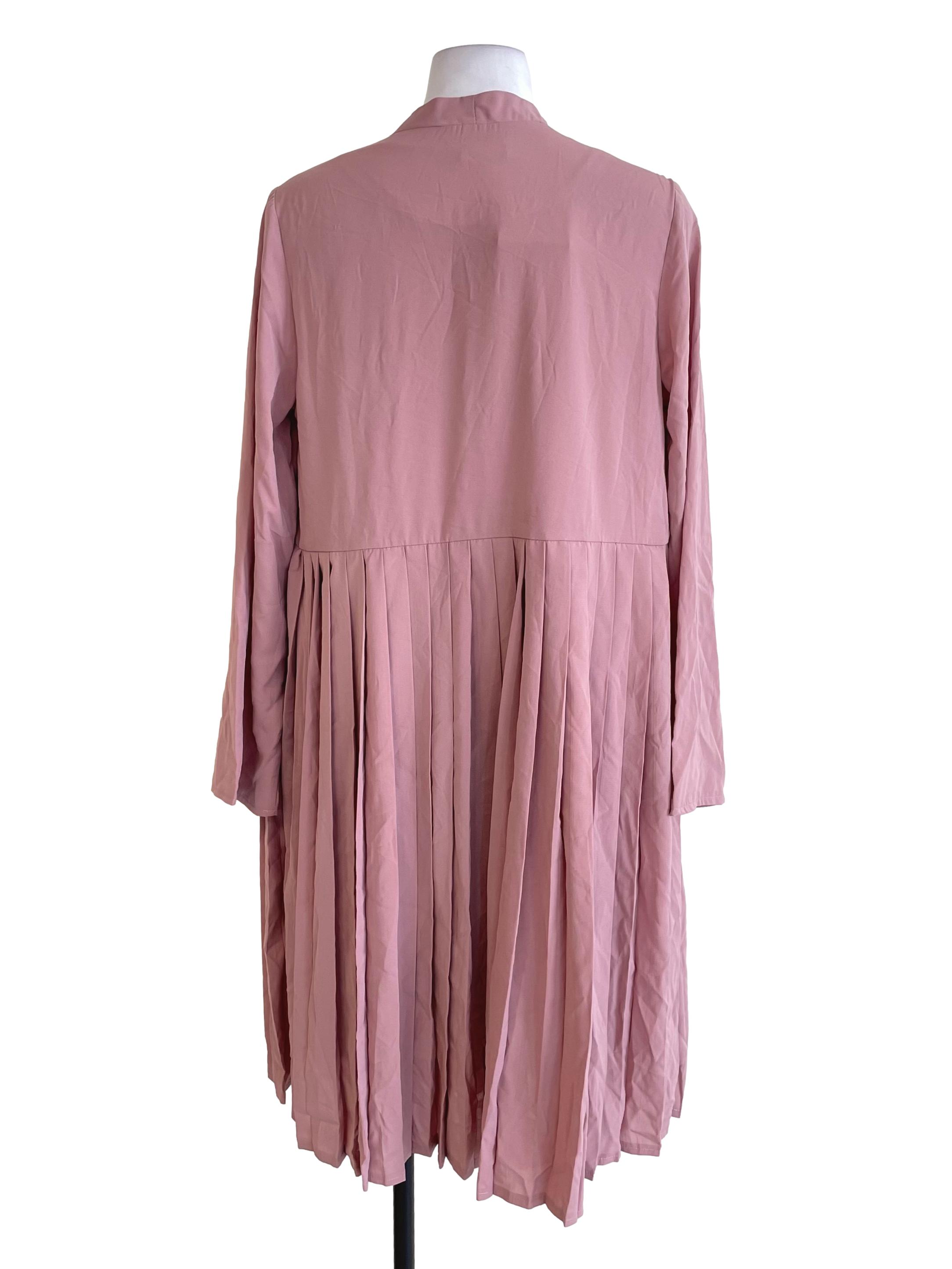 Dusty Pink Pleated Dress